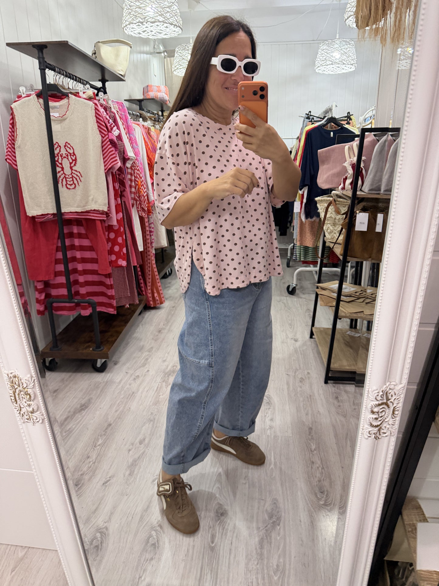 Camiseta Topos rosa