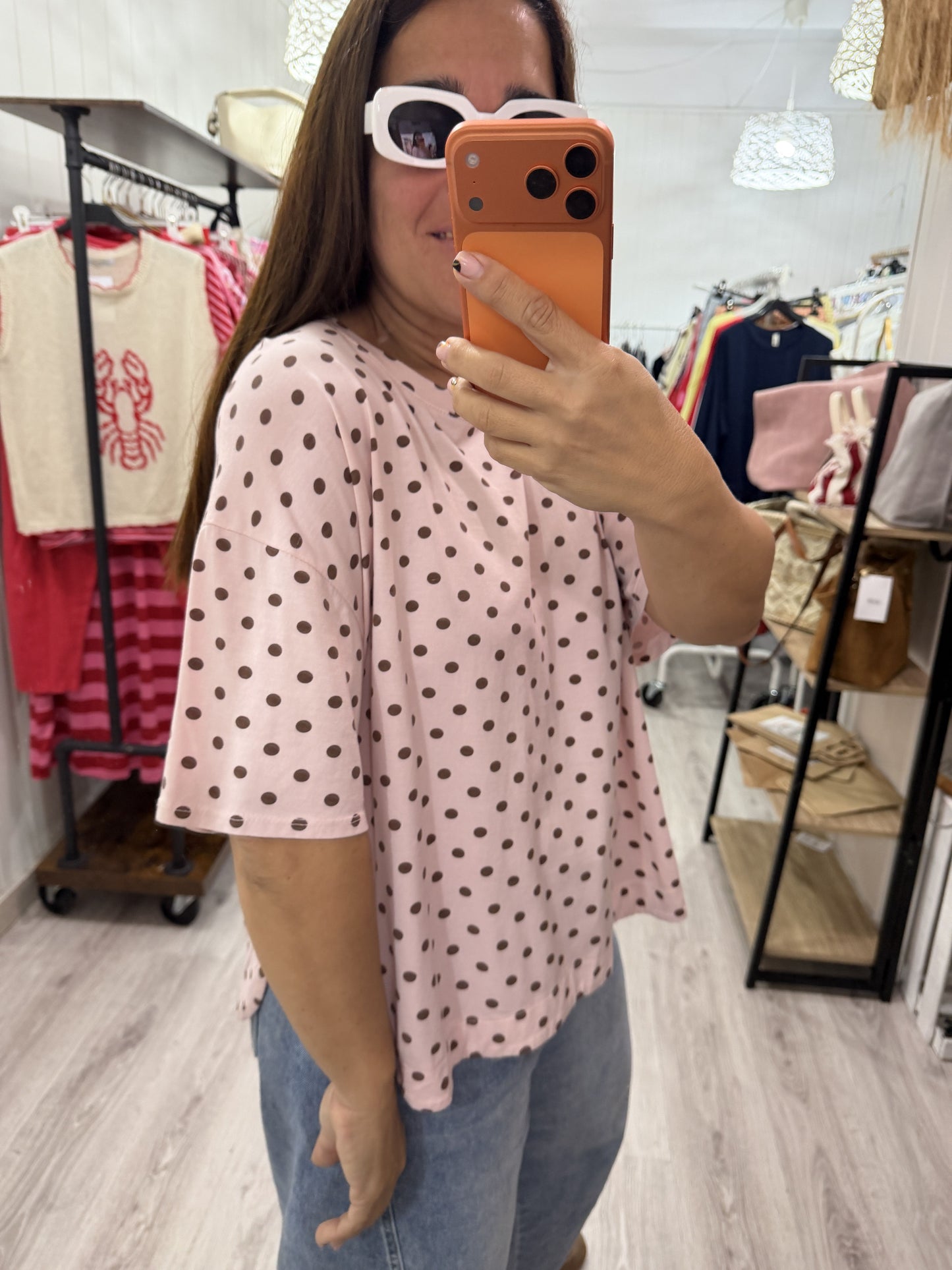 Camiseta Topos rosa