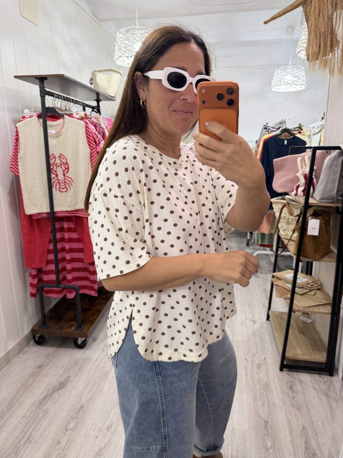 Camiseta Topos beige
