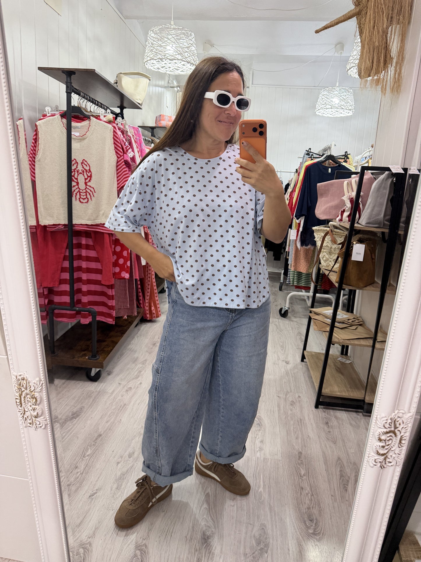 Camiseta Topos azul cielo
