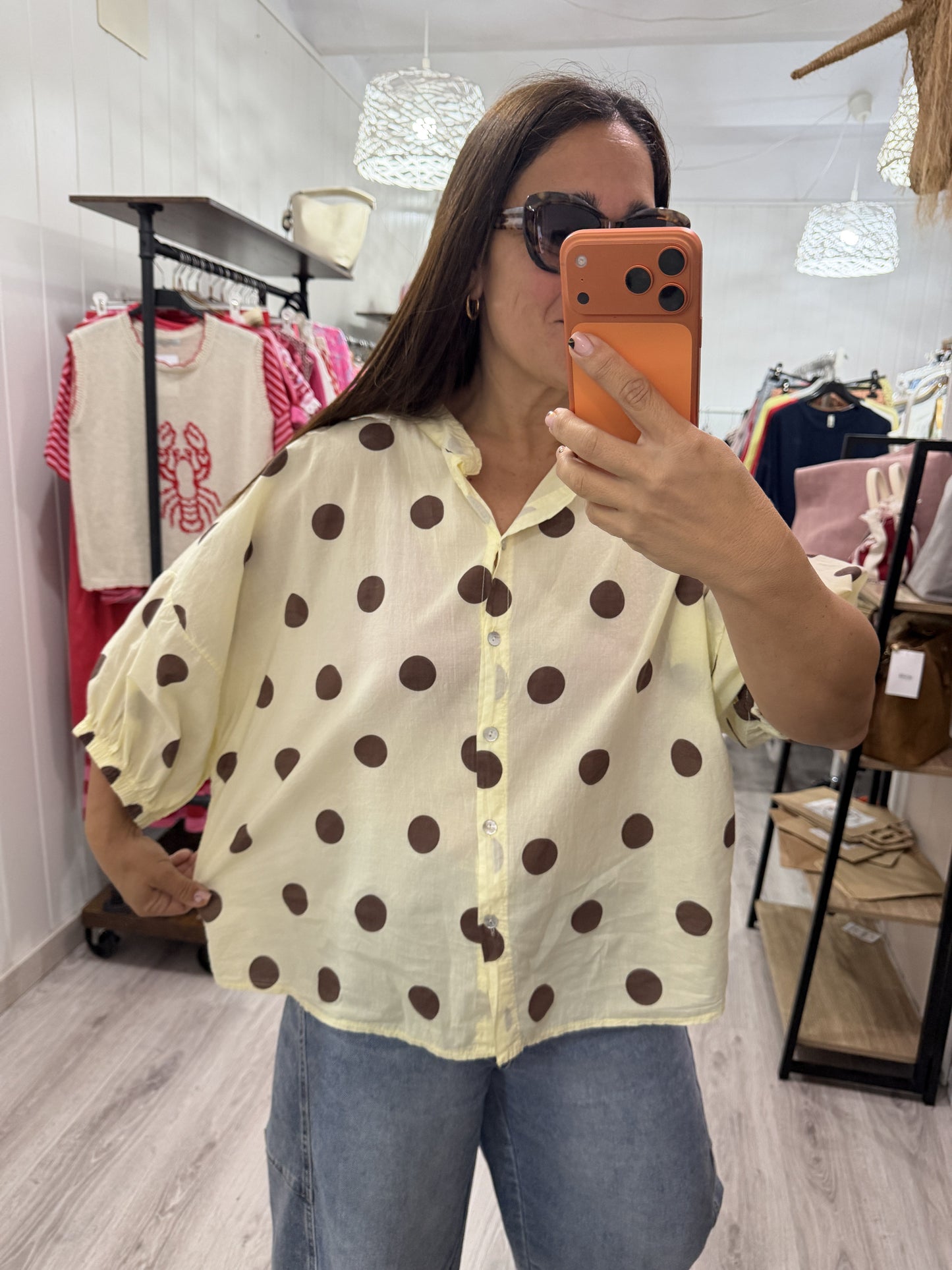Blusa Marisa topos amarillo
