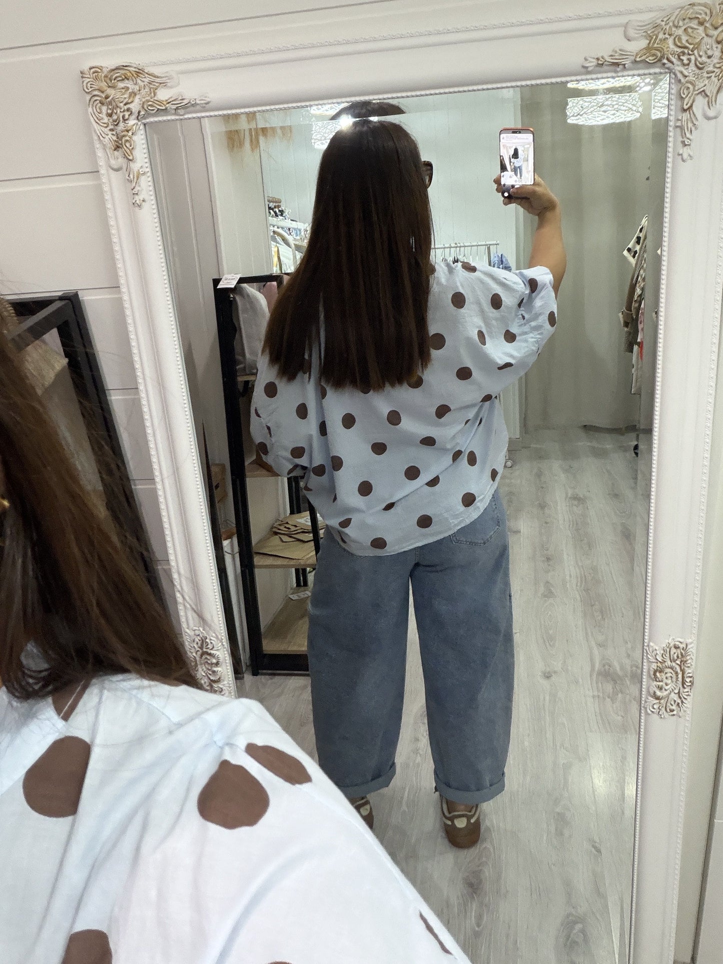 Blusa Marisa topos cielo