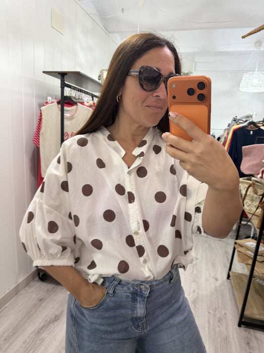 Blusa Marisa topos beige