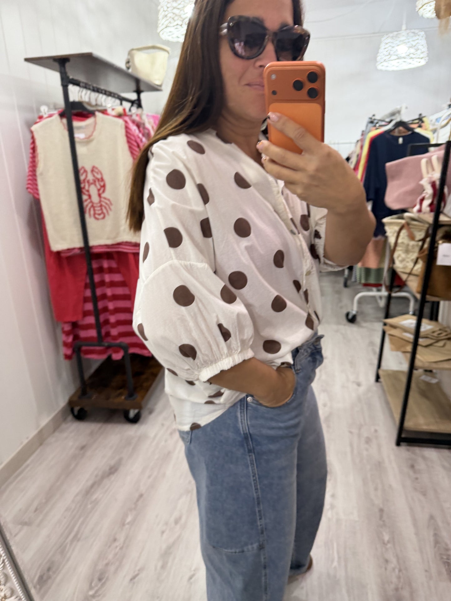 Blusa Marisa topos beige