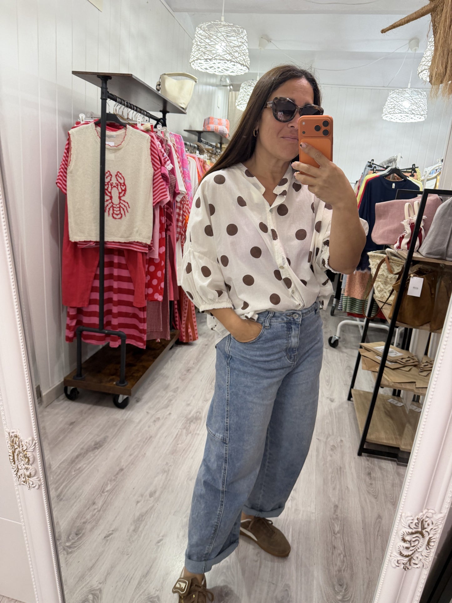 Blusa Marisa topos beige
