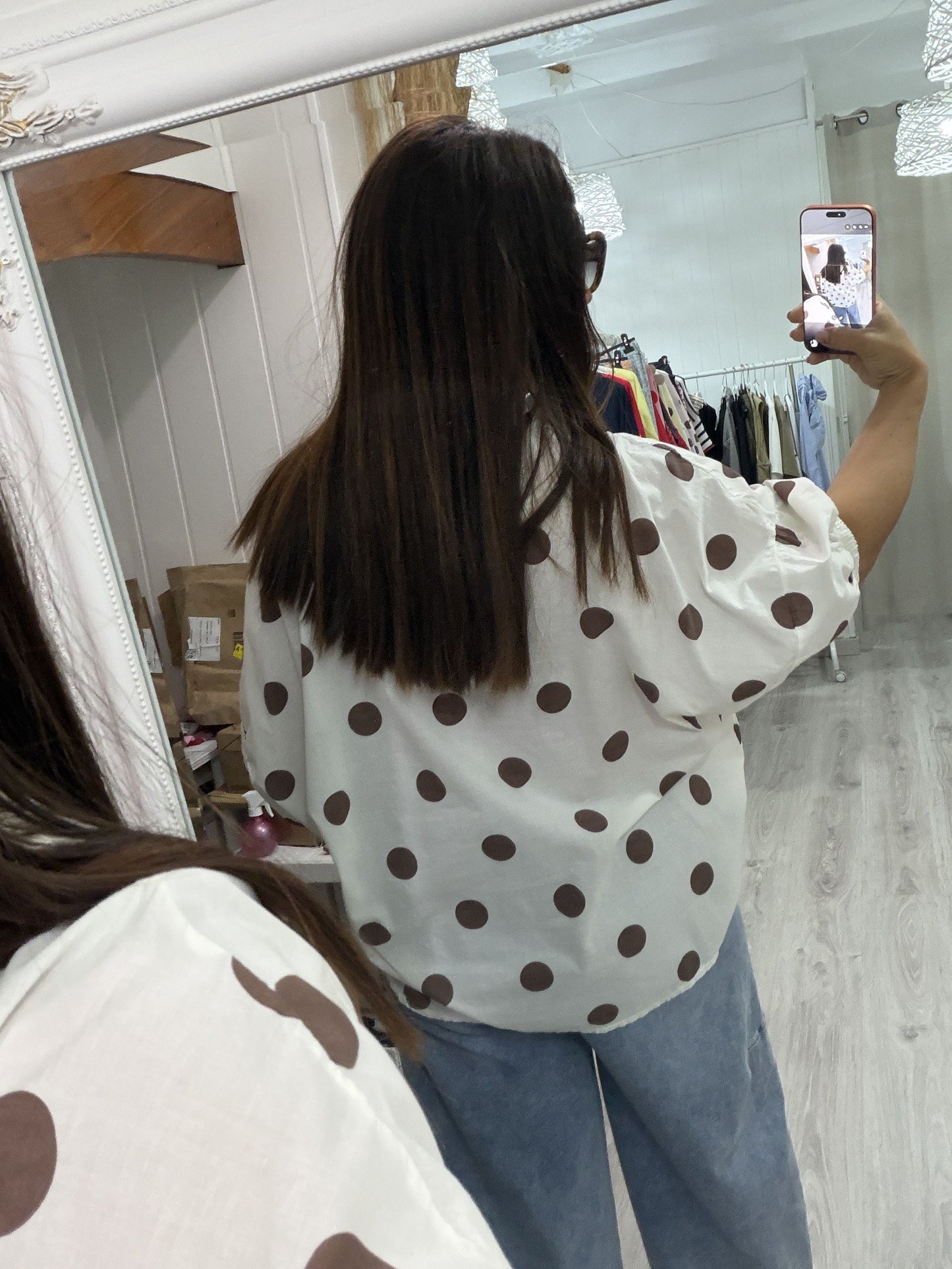 Blusa Marisa topos beige