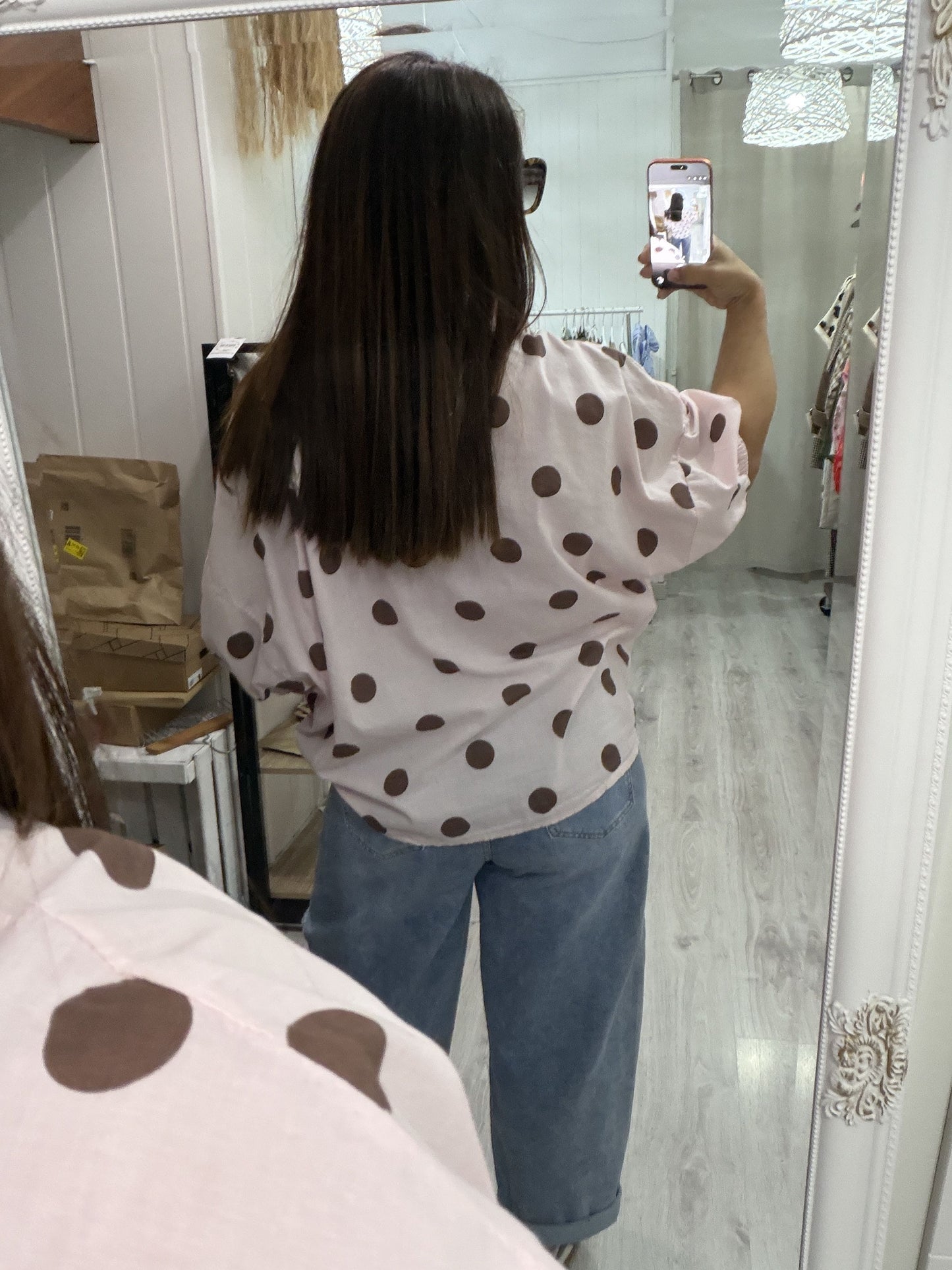 Blusa Marisa topos rosa