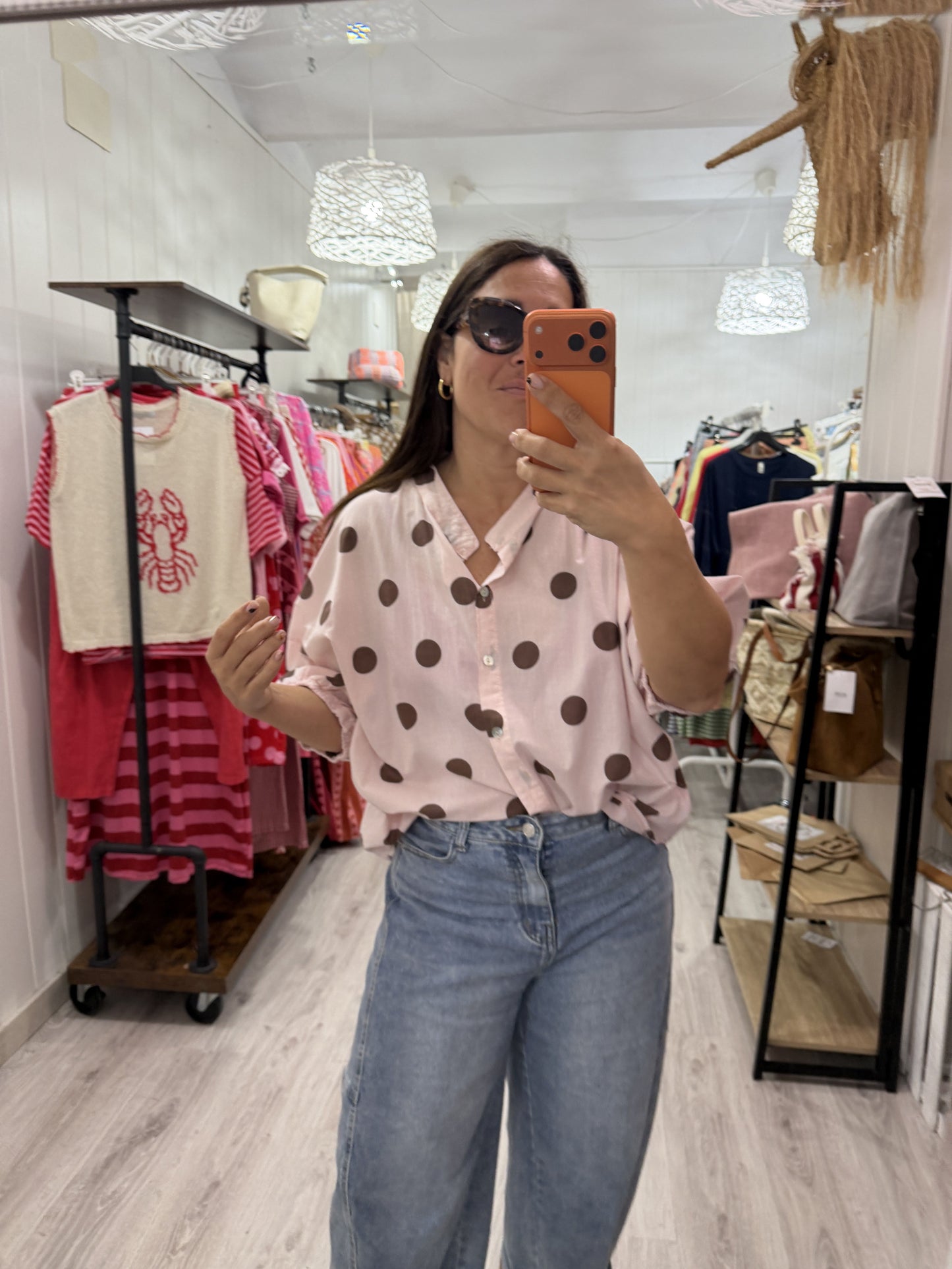 Blusa Marisa topos rosa