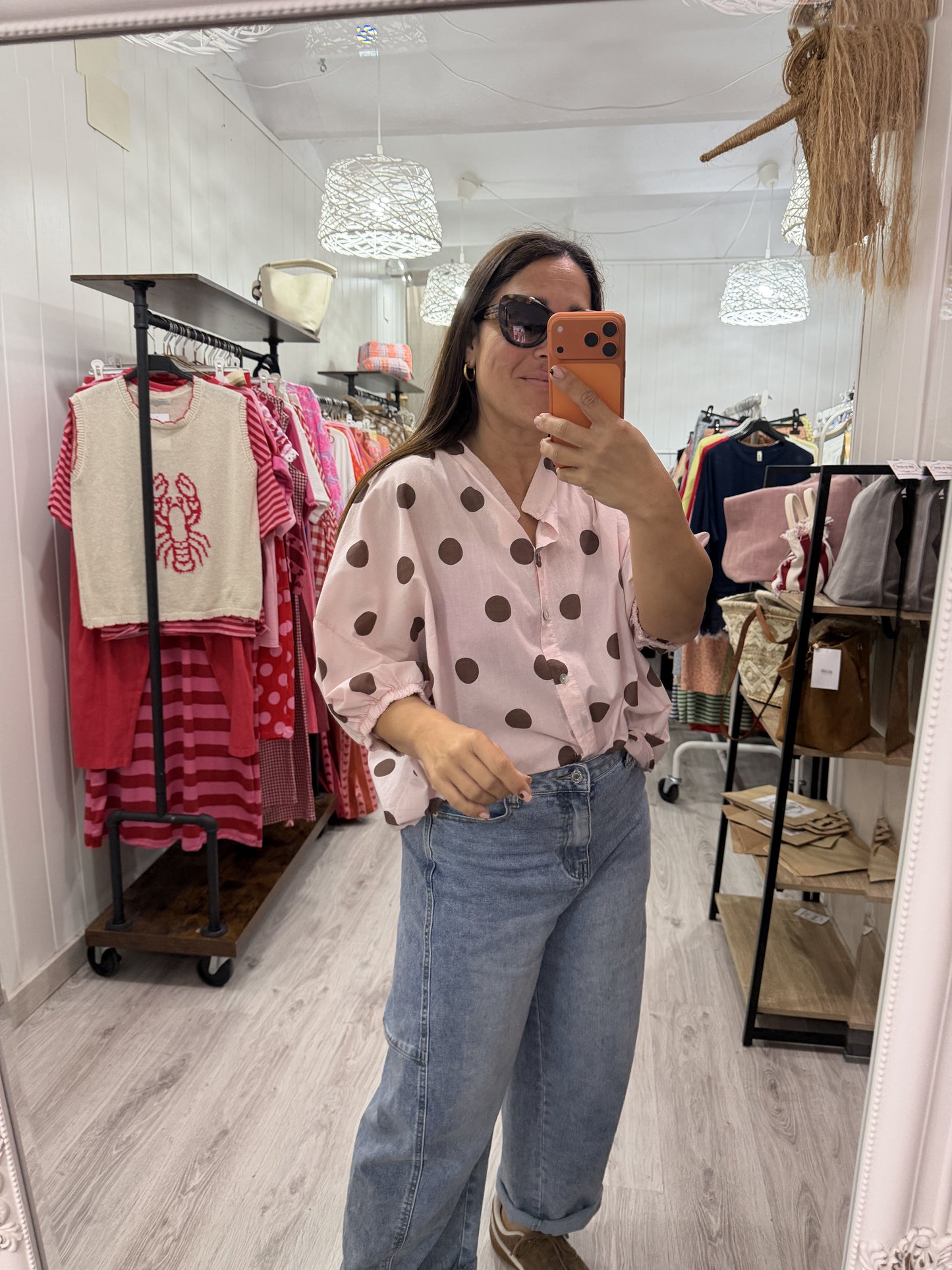 Blusa Marisa topos rosa