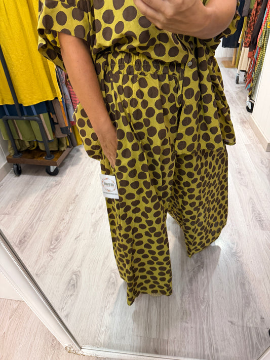 Pantalón Lola topos oversize pistacho