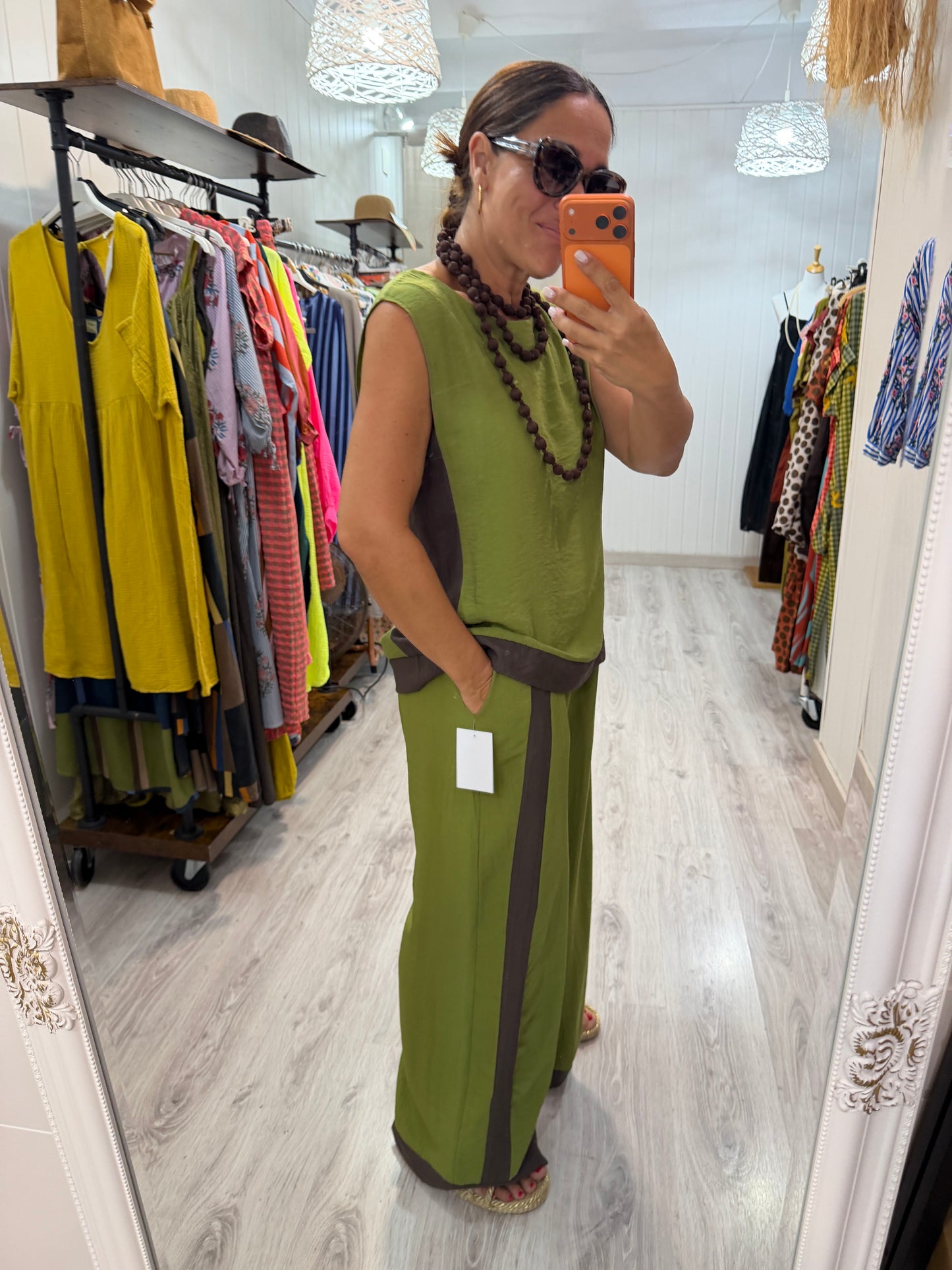 Conjunto Soft Pistacho y chocolate