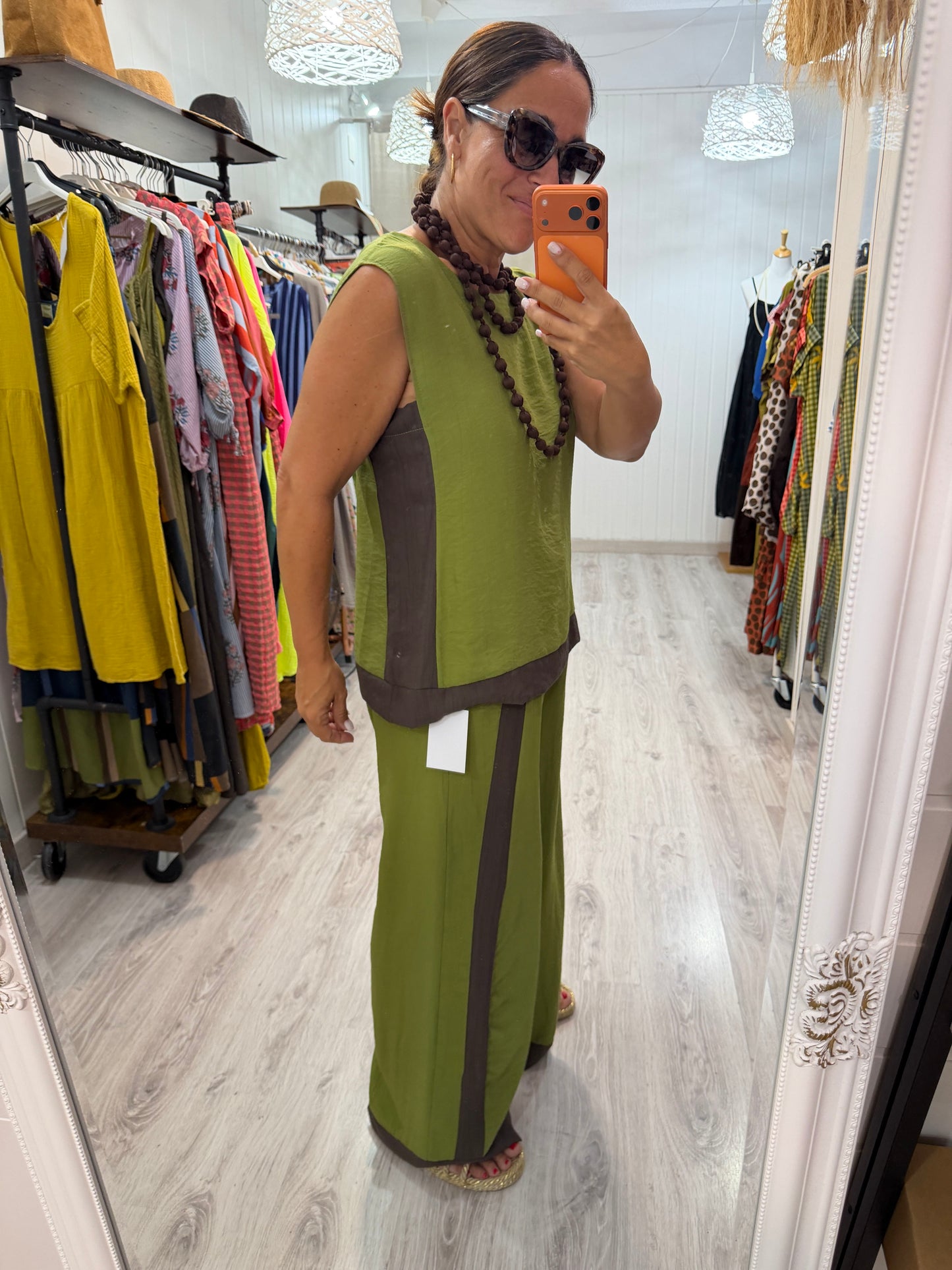 Conjunto Soft Pistacho y chocolate