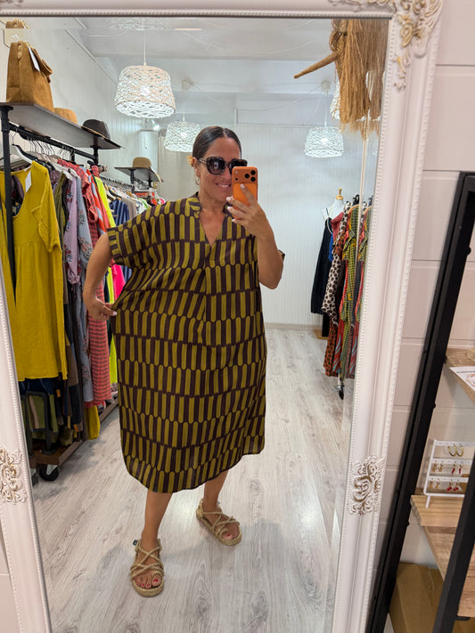 Kaftan Telma pistacho y chocolate
