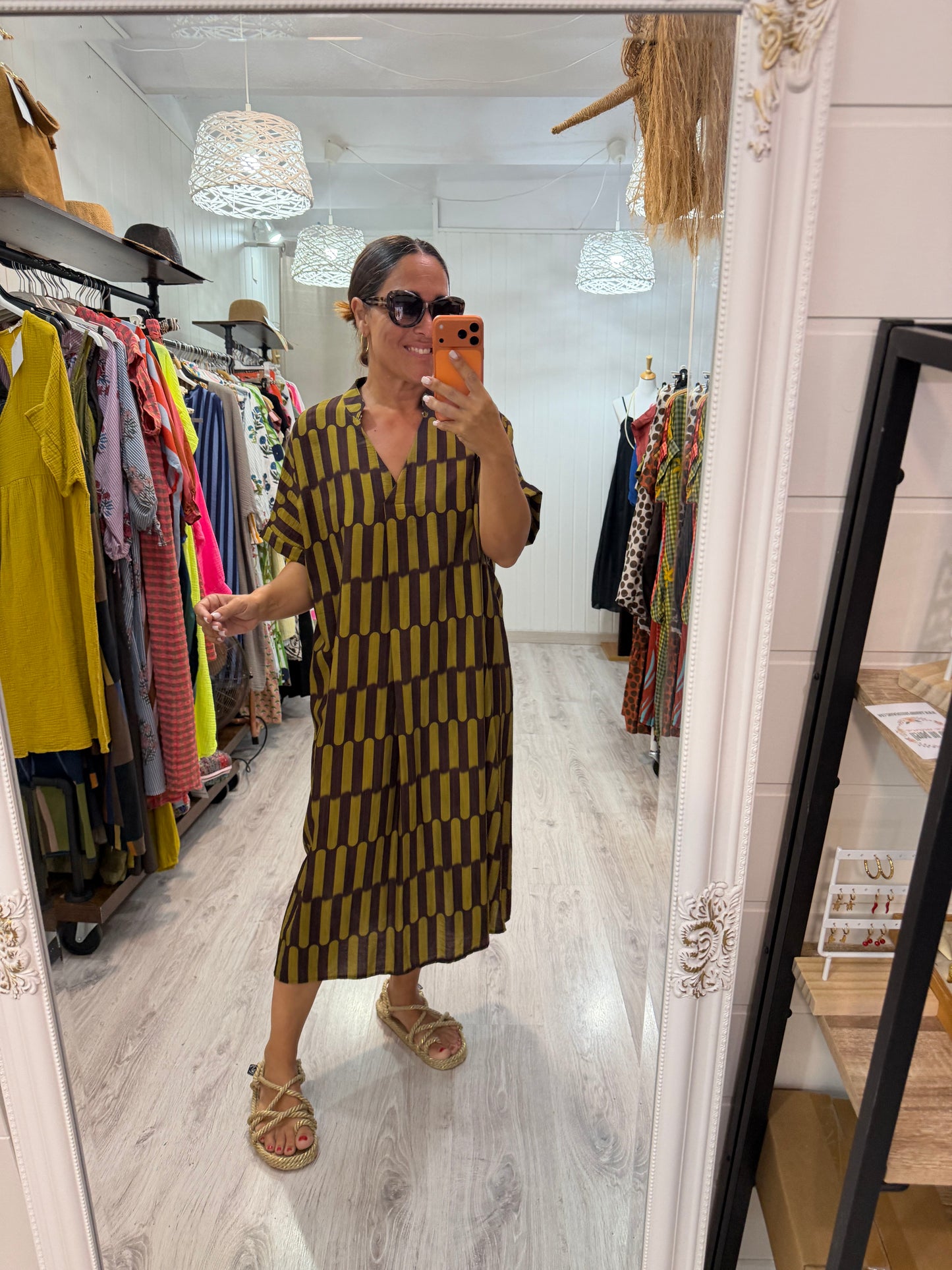 Kaftan Telma pistacho y chocolate