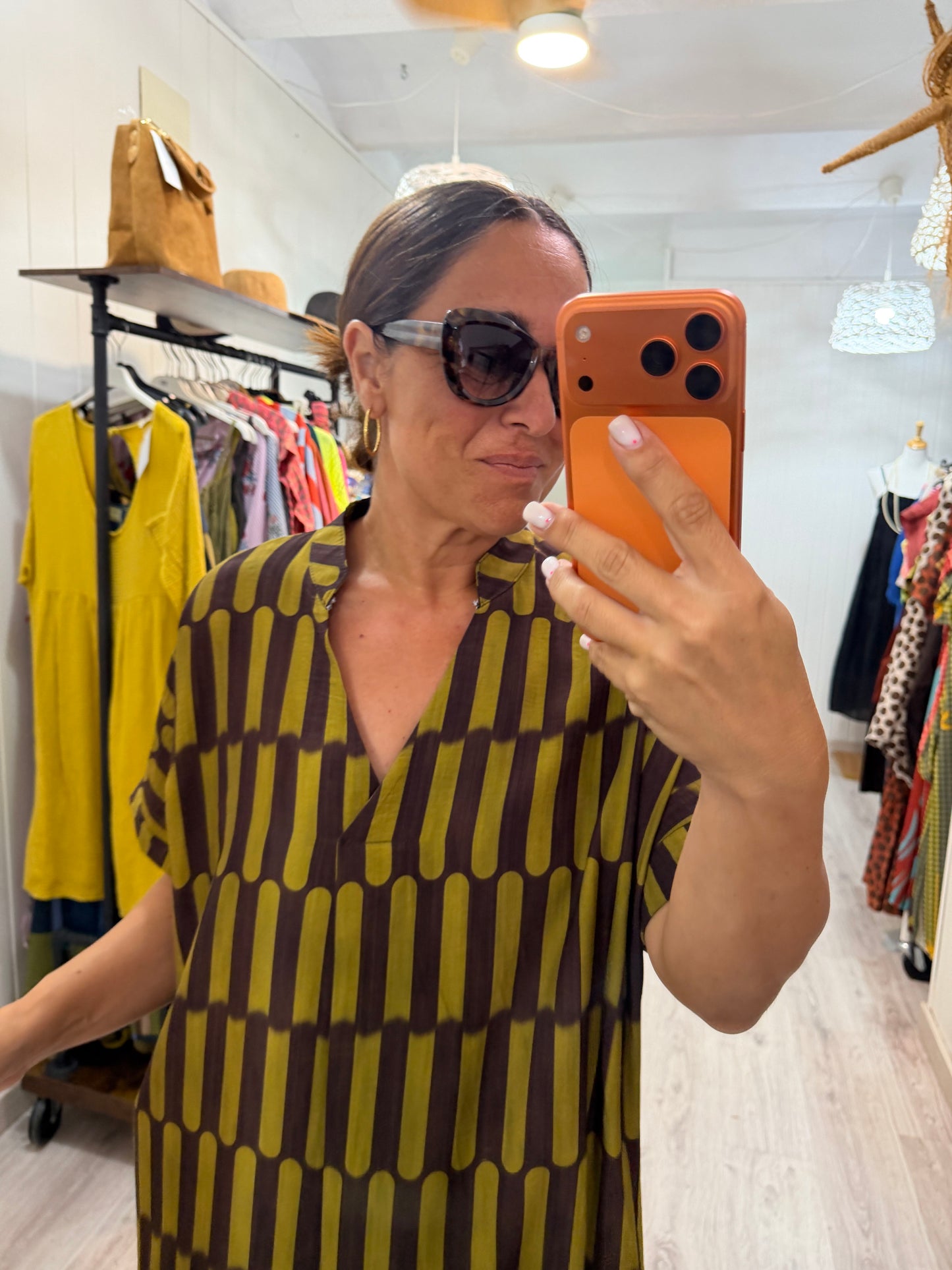 Kaftan Telma pistacho y chocolate