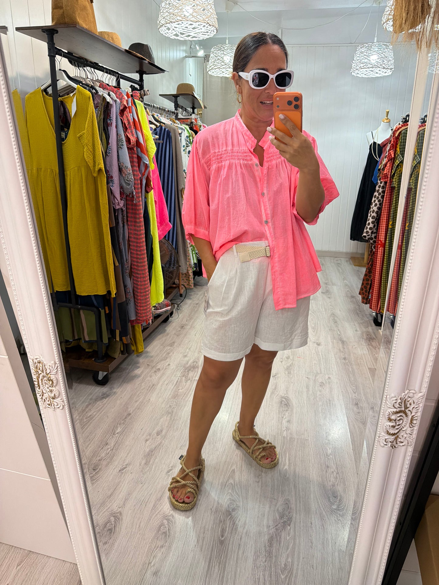 Blusa fluor coral