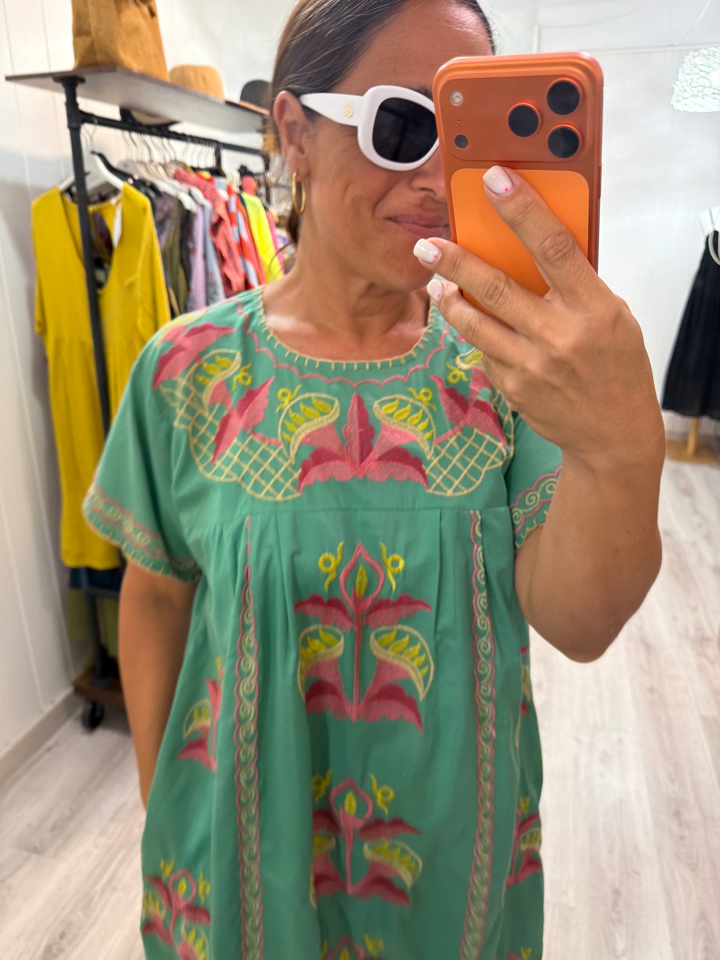 Vestido Mexicano Tijuana midi mint 1