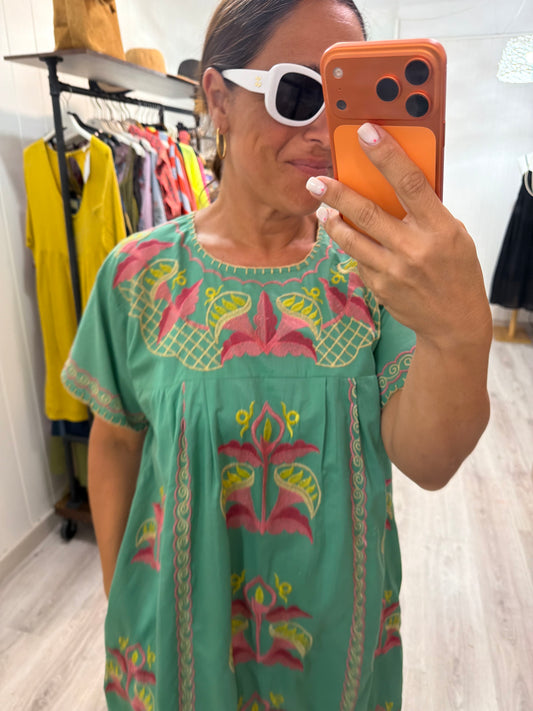 Vestido Mexicano Tijuana midi mint 1
