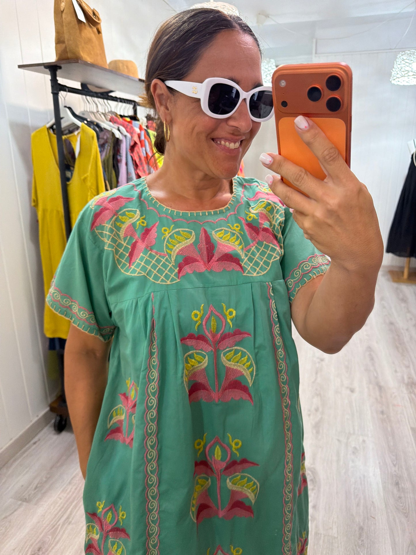 Vestido Mexicano Tijuana midi mint 1