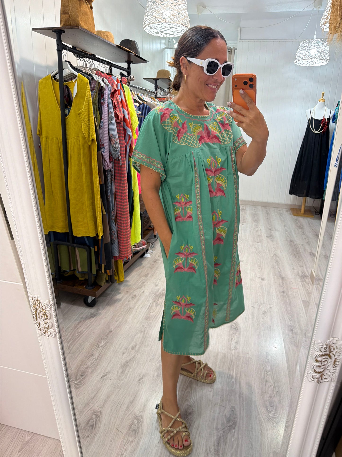 Vestido Mexicano Tijuana midi mint 1