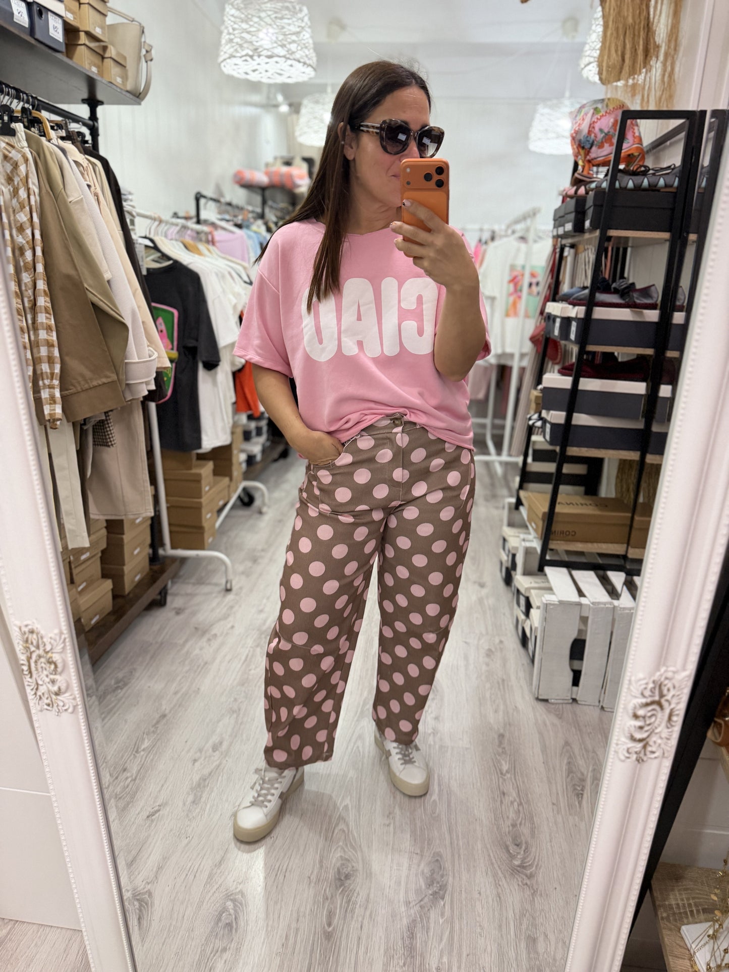 Sudadera Ciao manga corta rosa