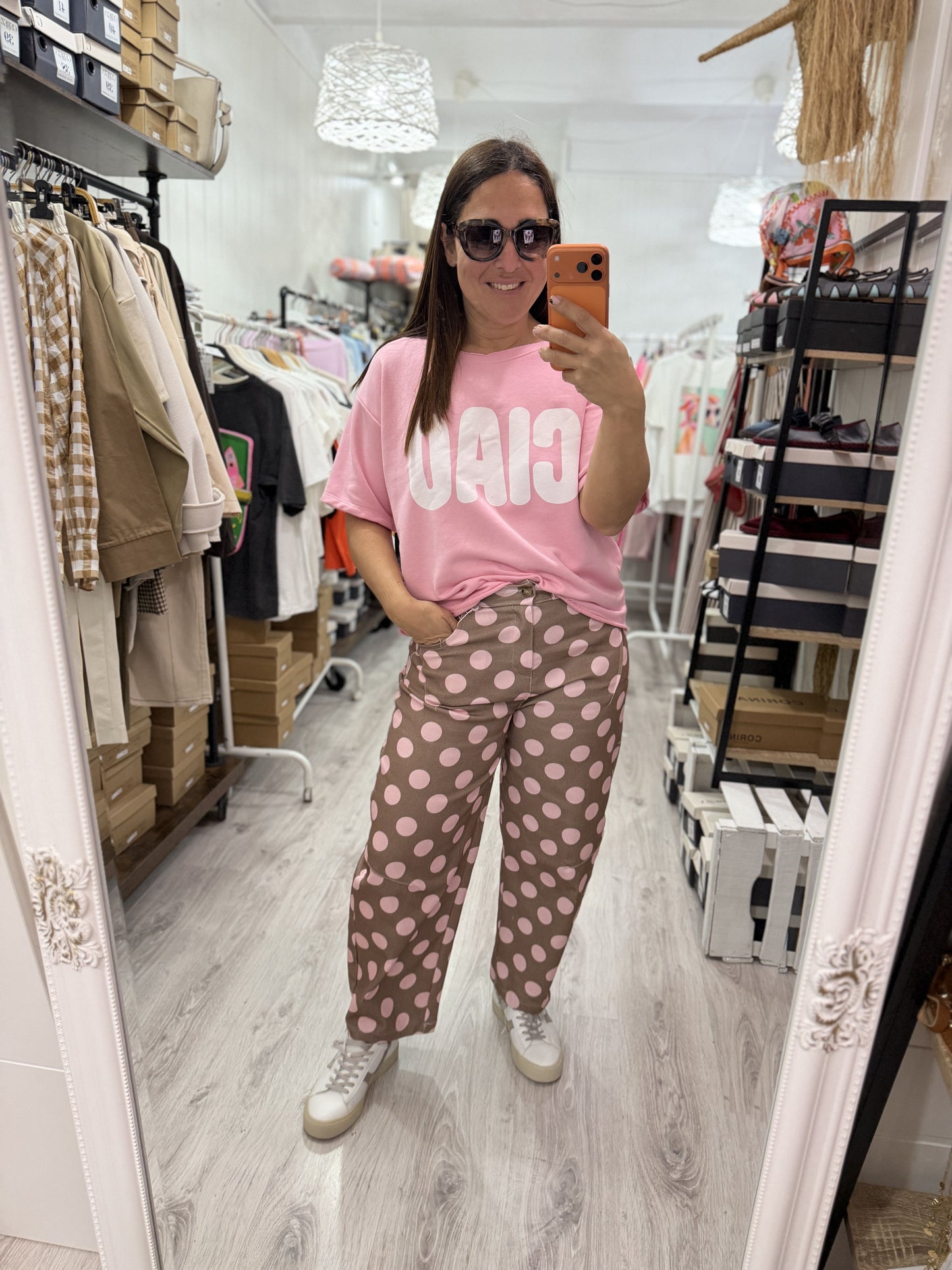 Sudadera Ciao manga corta rosa