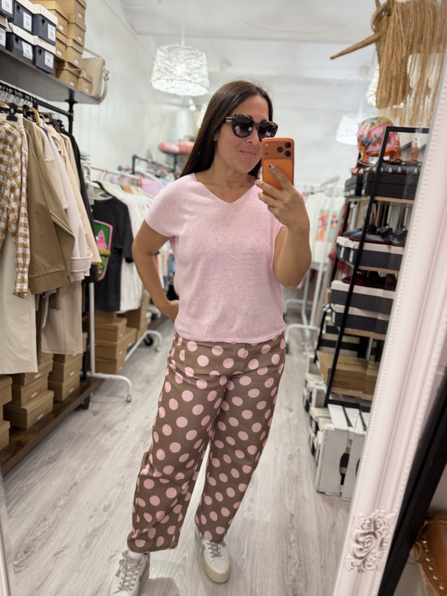 Jersei Basic algodón rosa