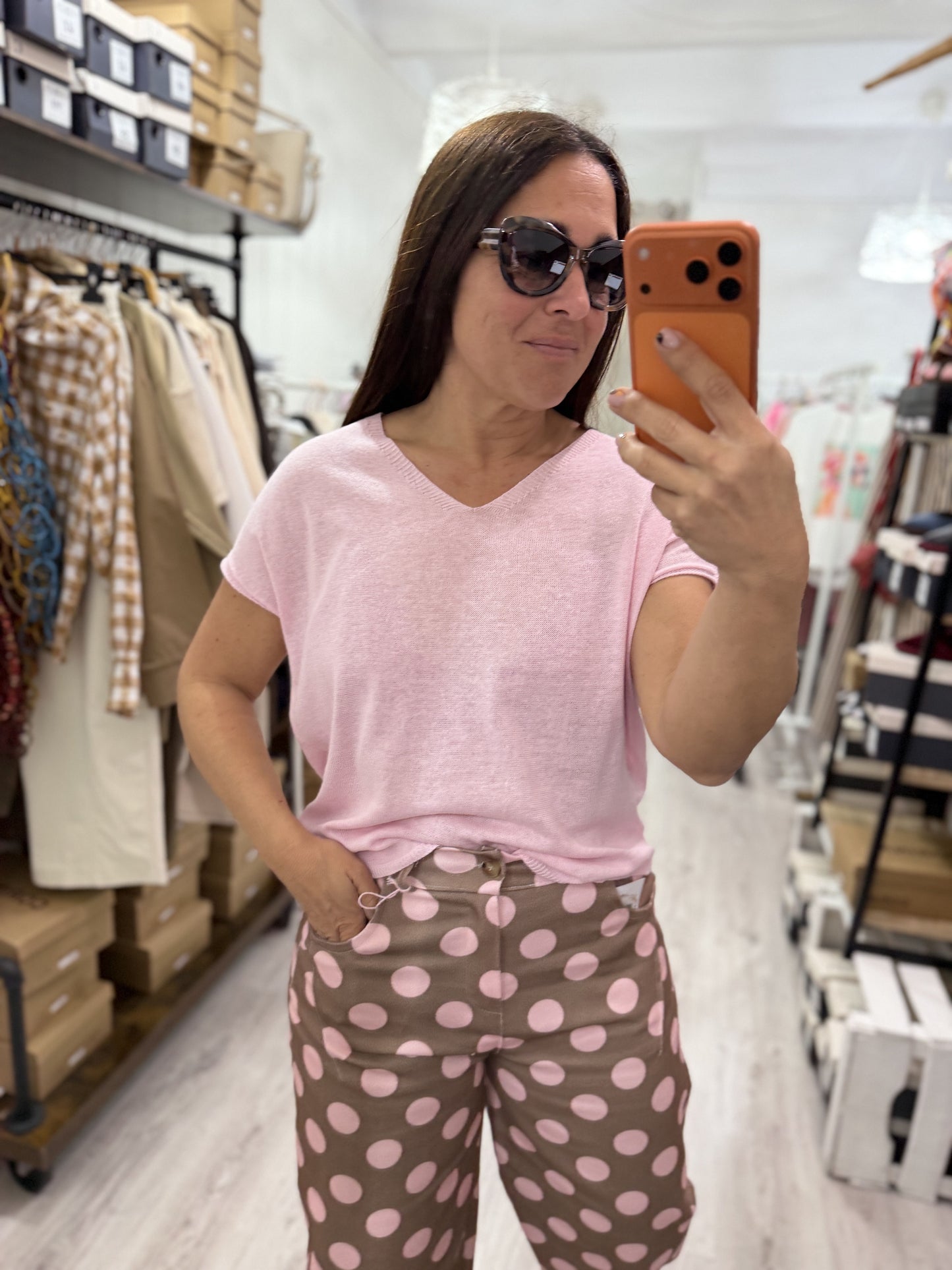 Jersei Basic algodón rosa