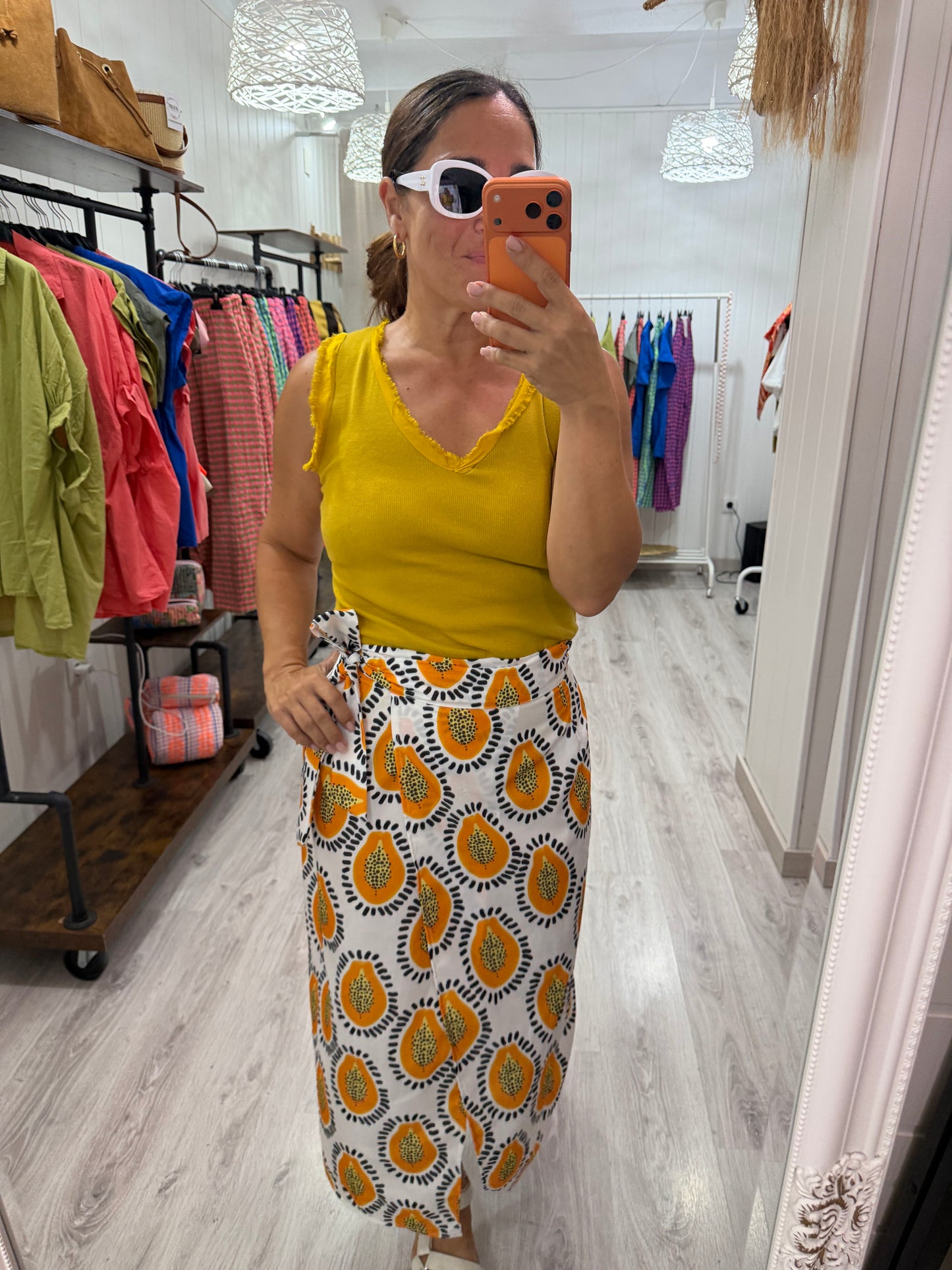 Falda Pareo Papaya