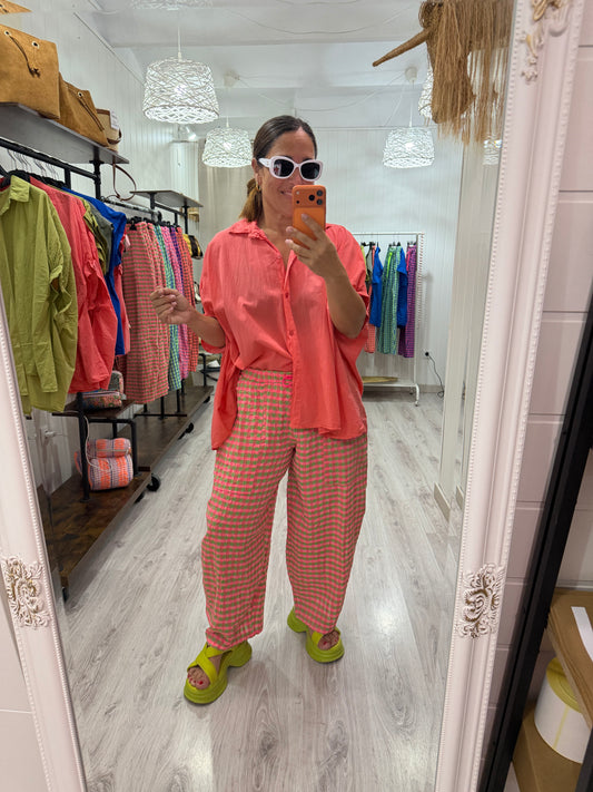Blusón Oversize coral