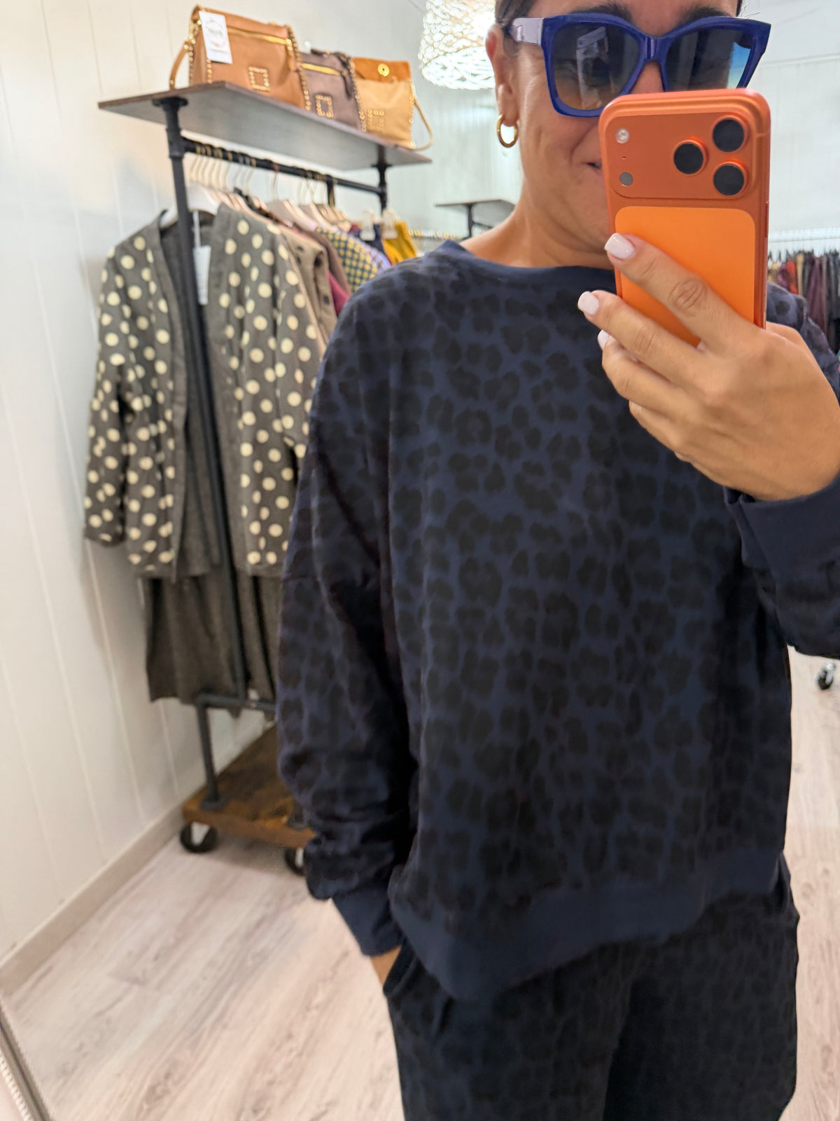 Conjunto Jogger animal print marino