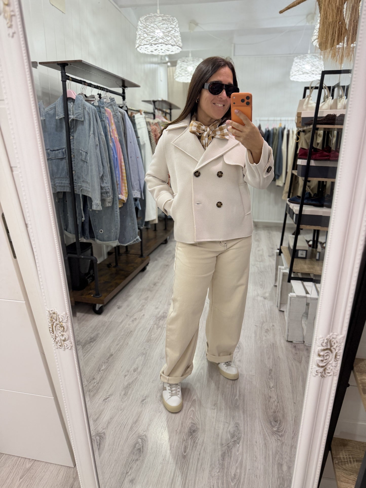 Chaqueta Neopreno Marfil