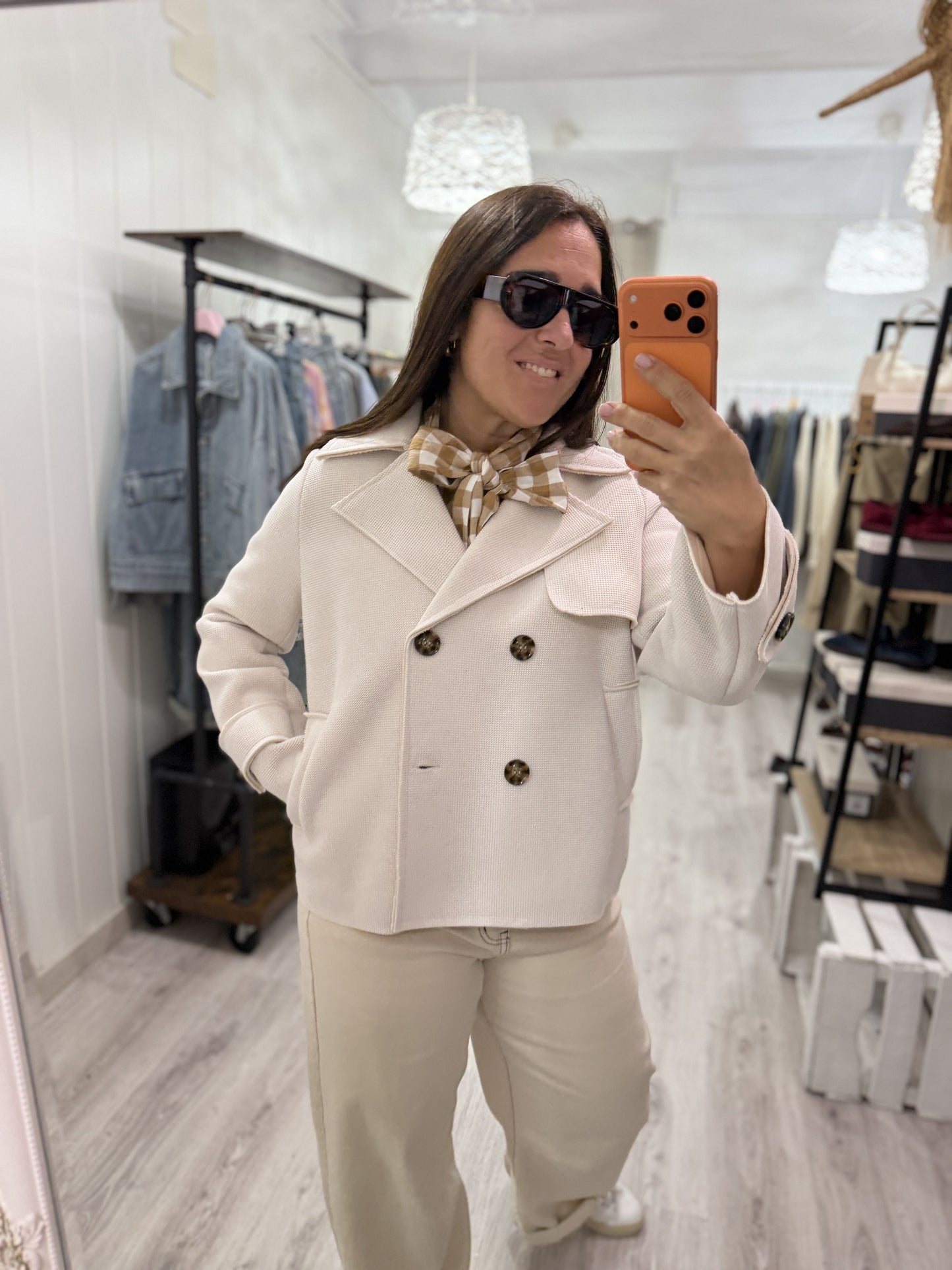 Chaqueta Neopreno Marfil