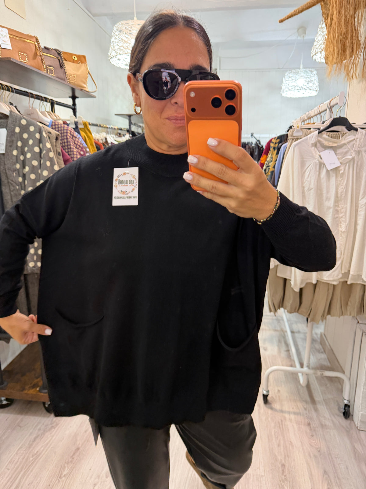 Jersei Pockets oversize negro