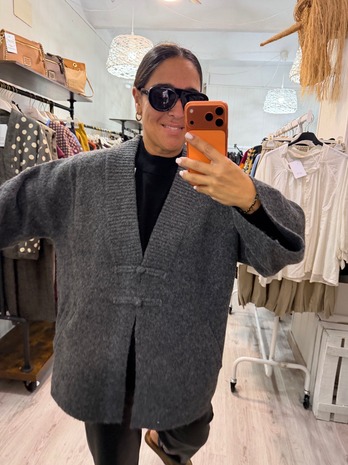 Chaqueta Saoko oversize gris