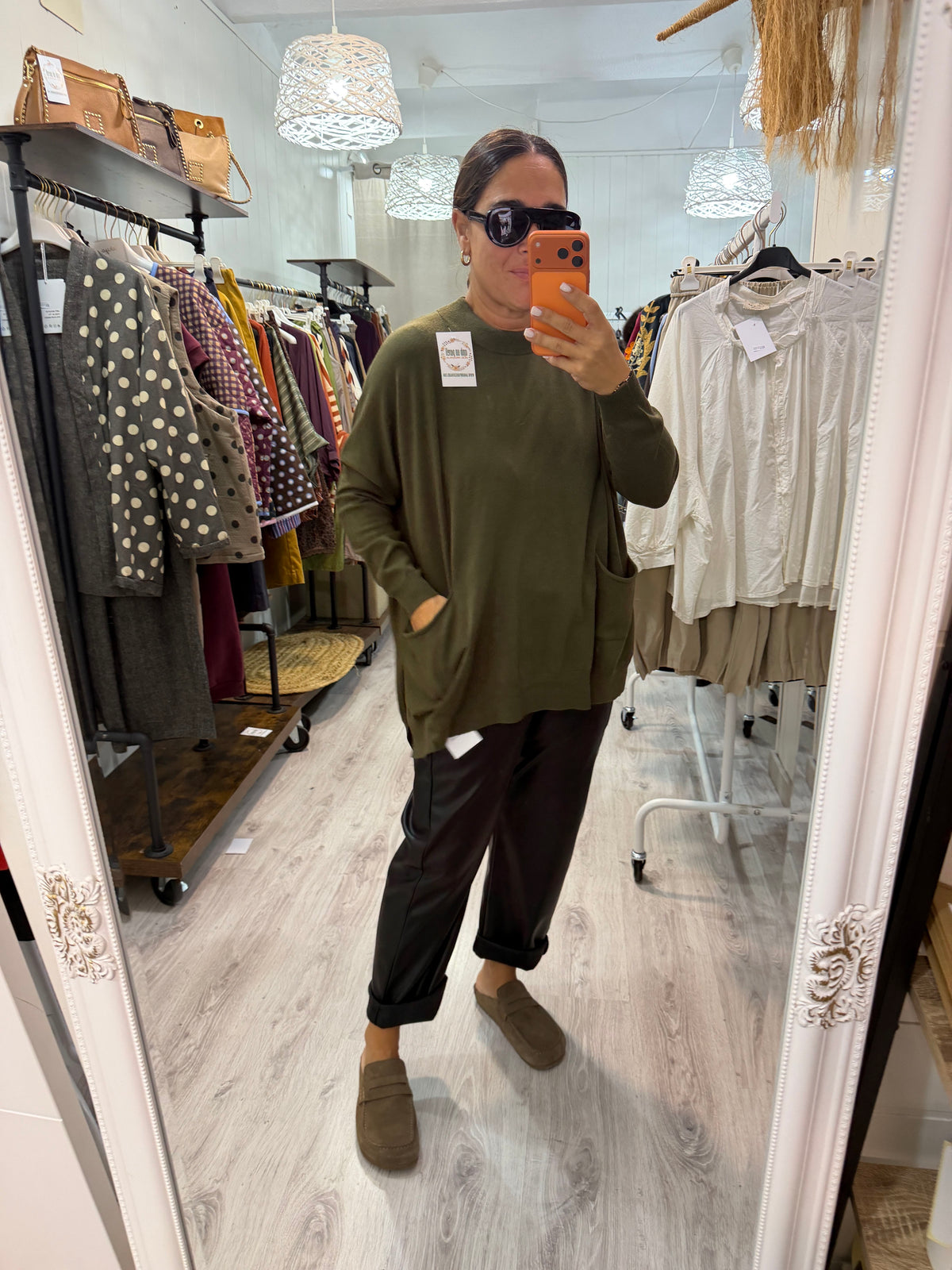 Jersei Pockets oversize kaki