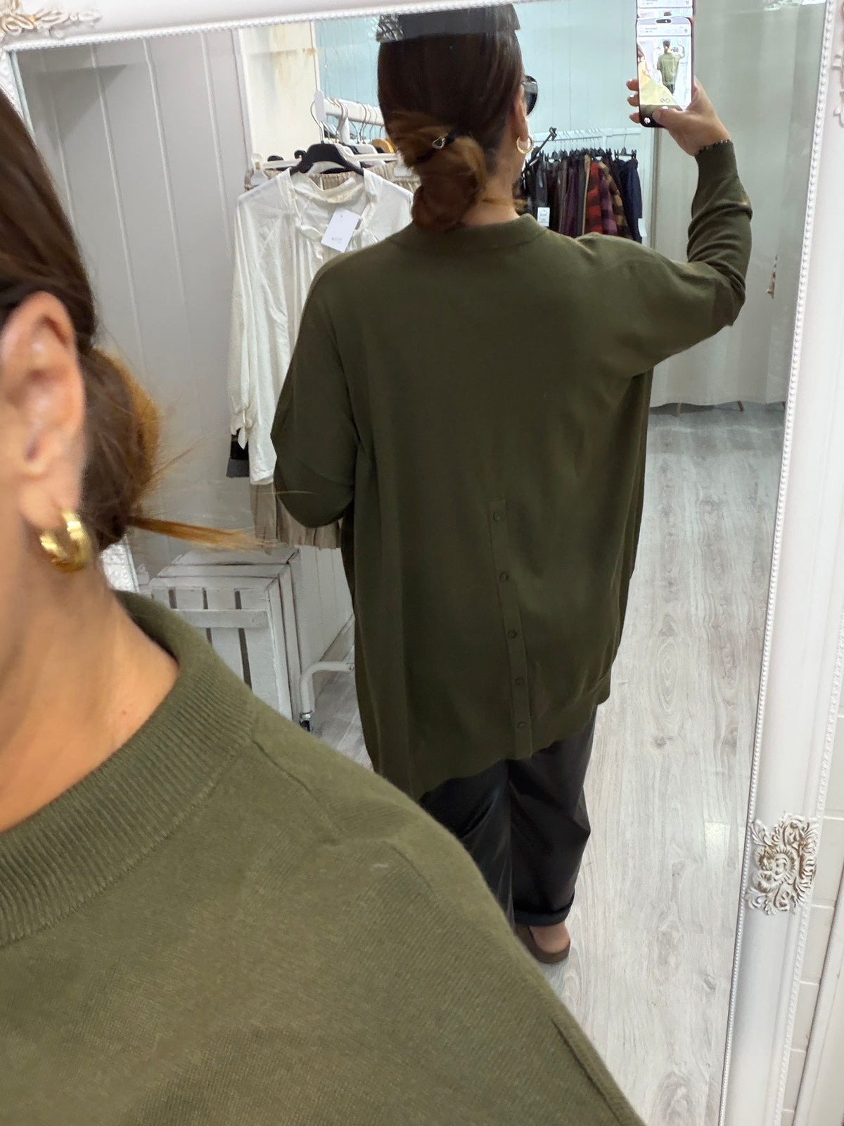 Jersei Pockets oversize kaki
