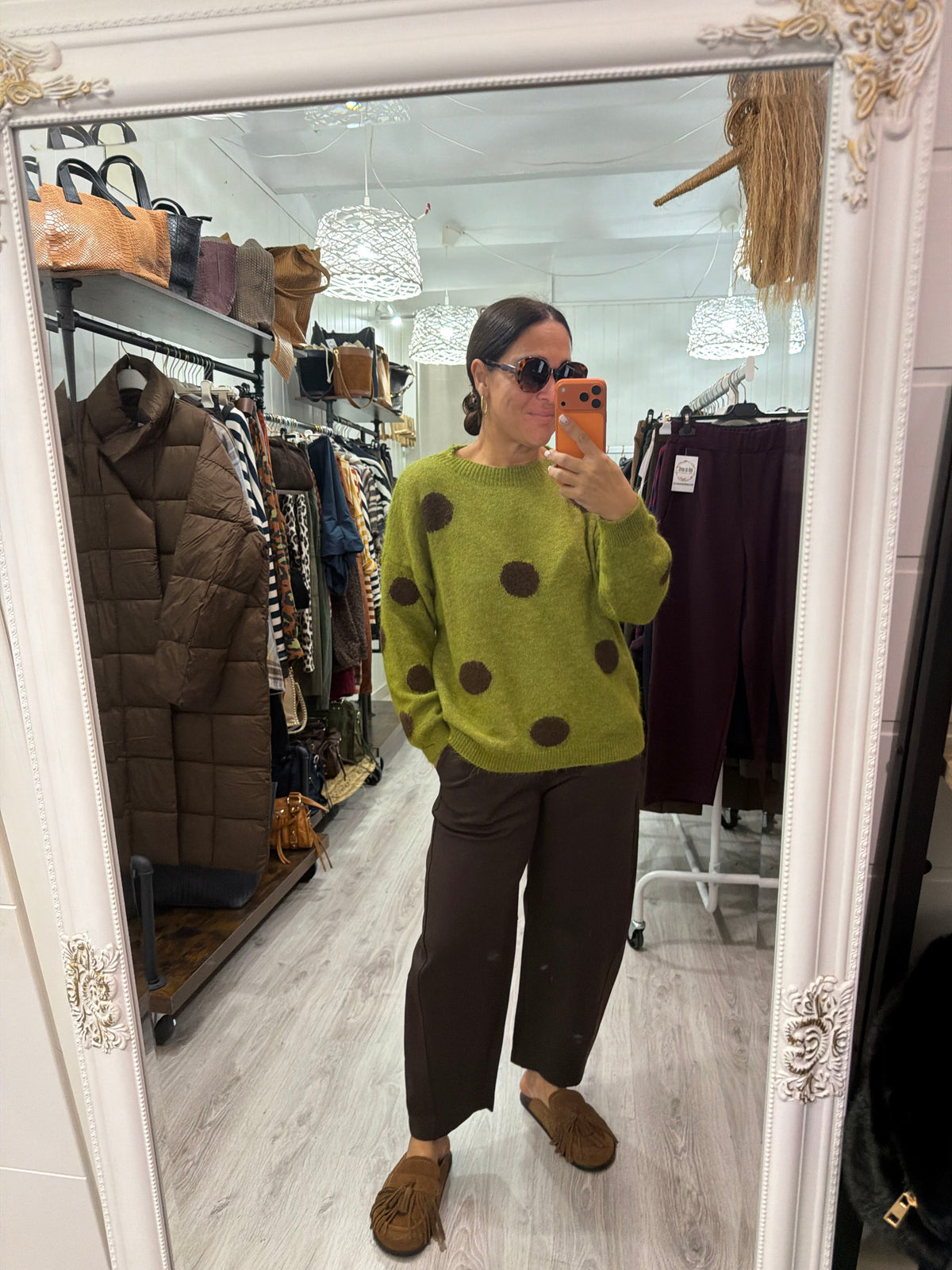 Pantalón Nagore punto milano otoño chocolate