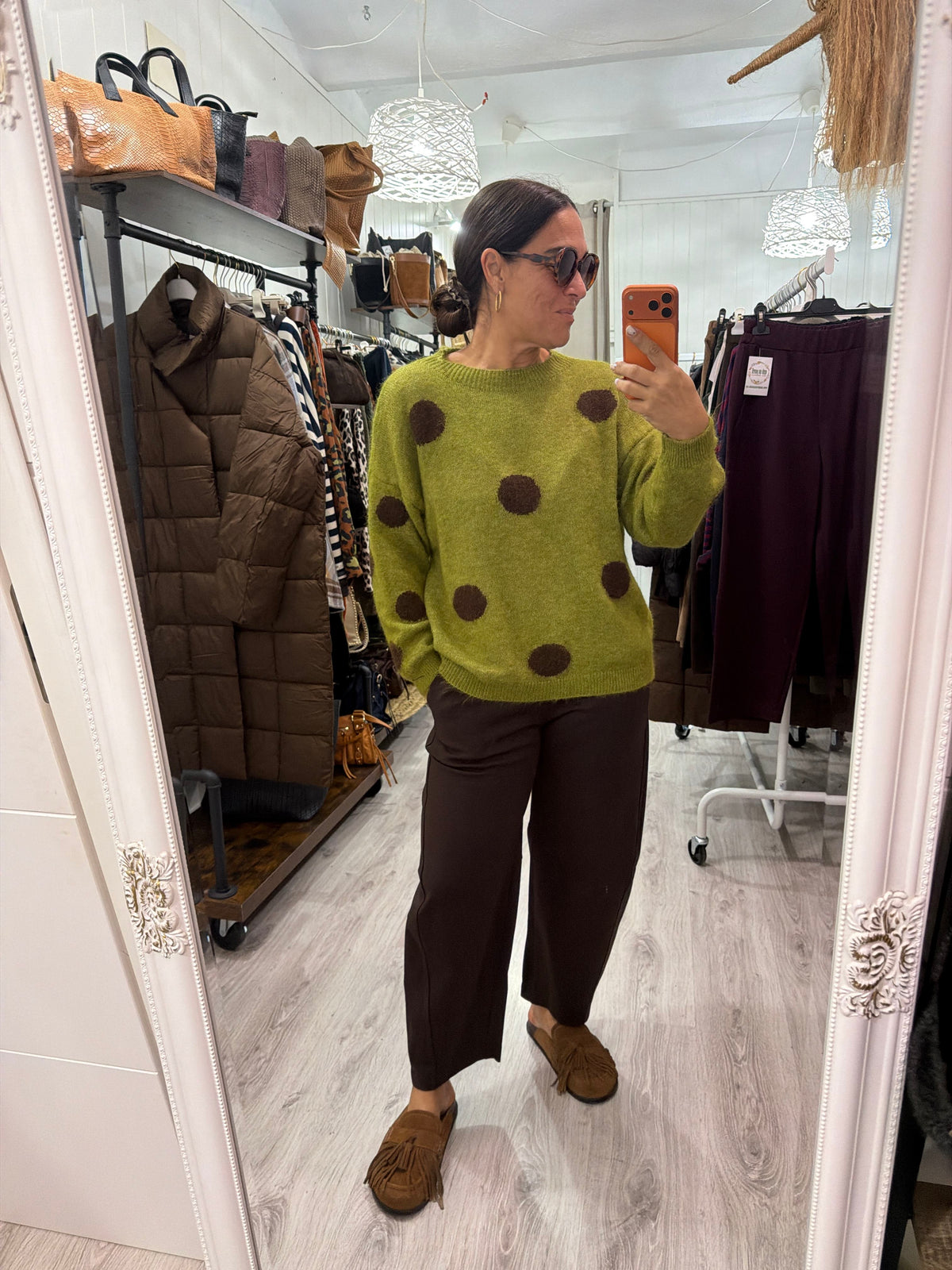 Jersei Polka Dots pistacho y chocolate