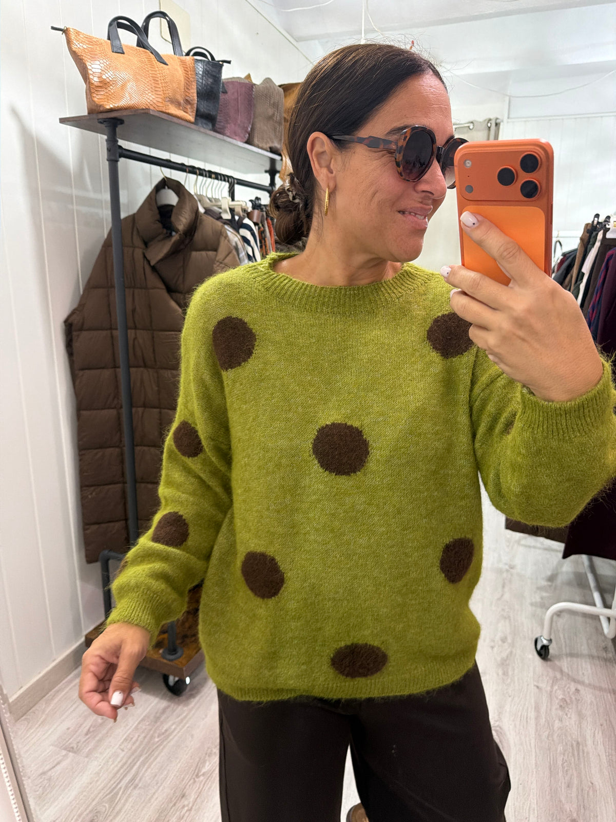 Jersei Polka Dots pistacho y chocolate