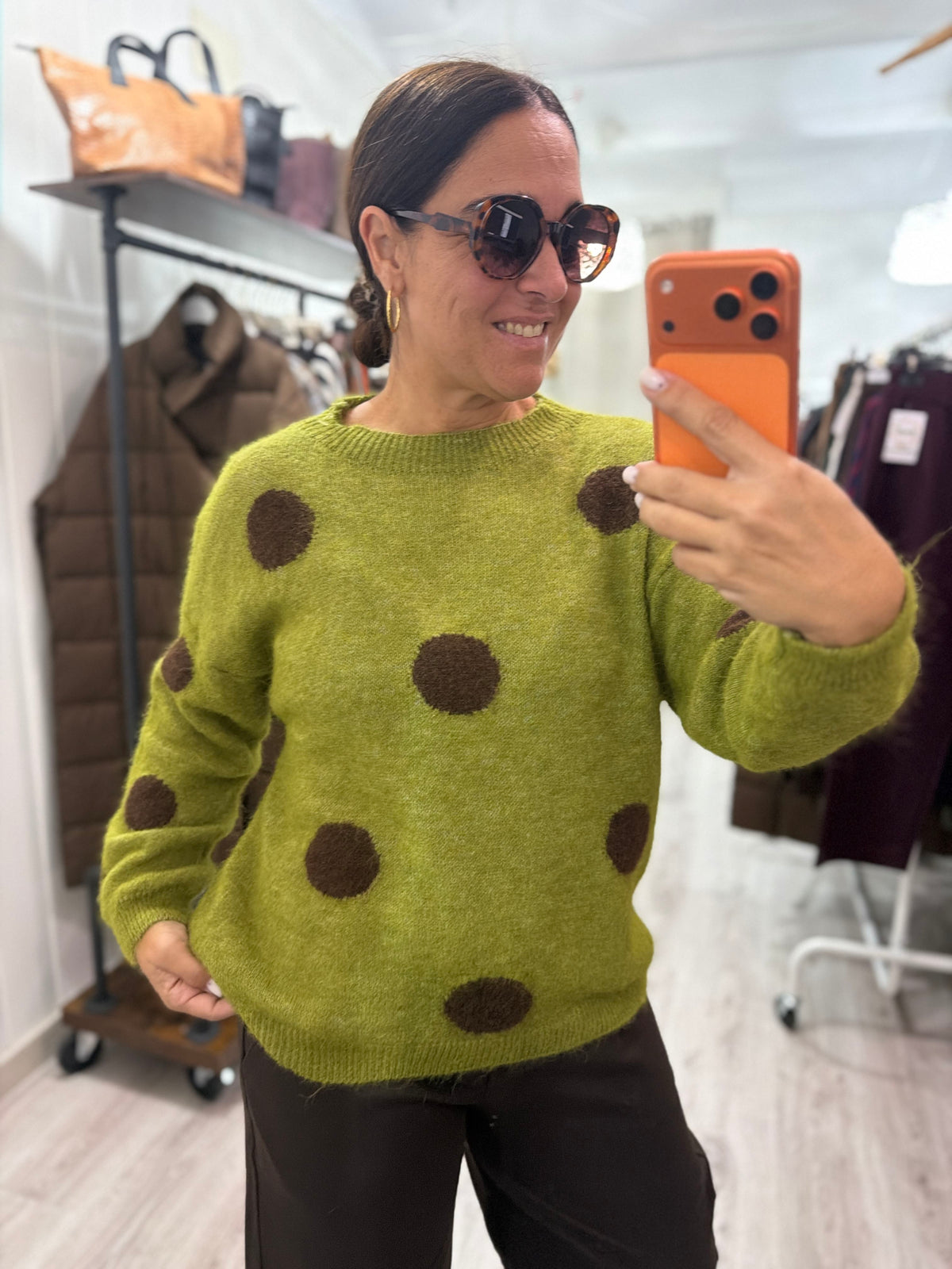 Jersei Polka Dots pistacho y chocolate