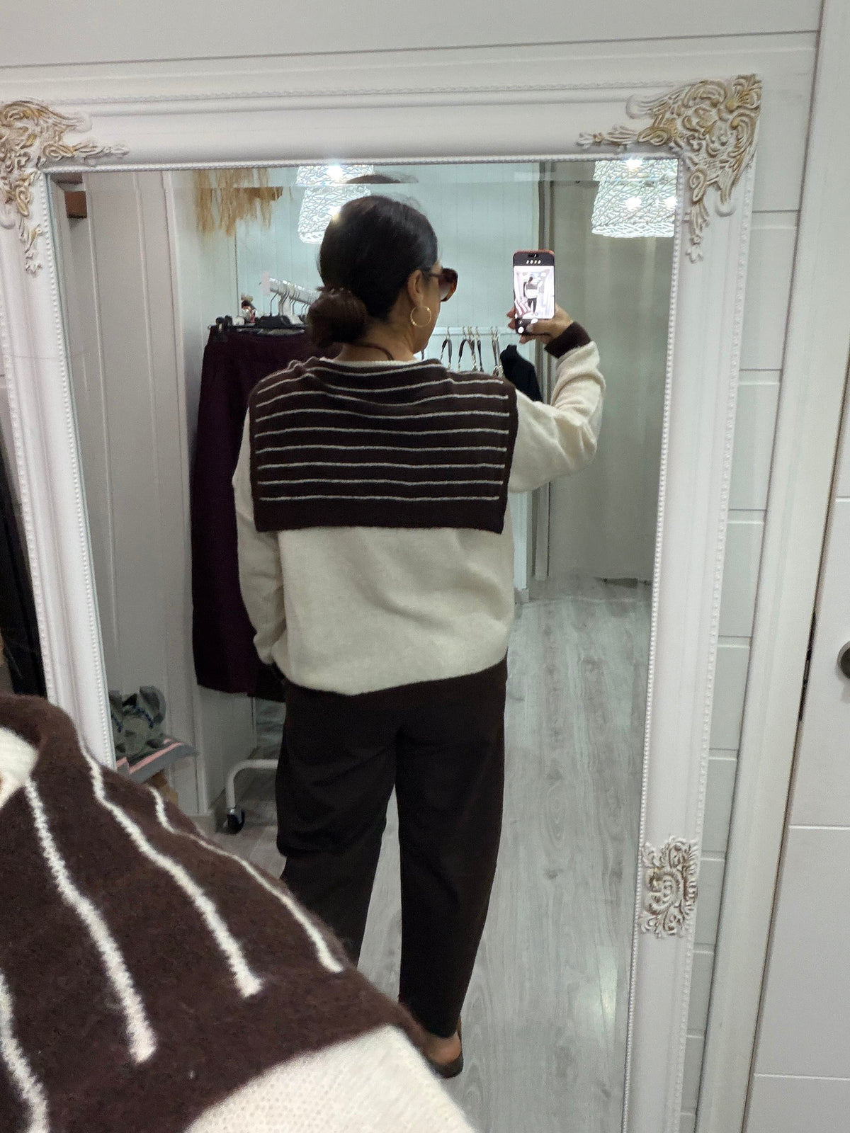 Pantalón Nagore punto milano otoño chocolate