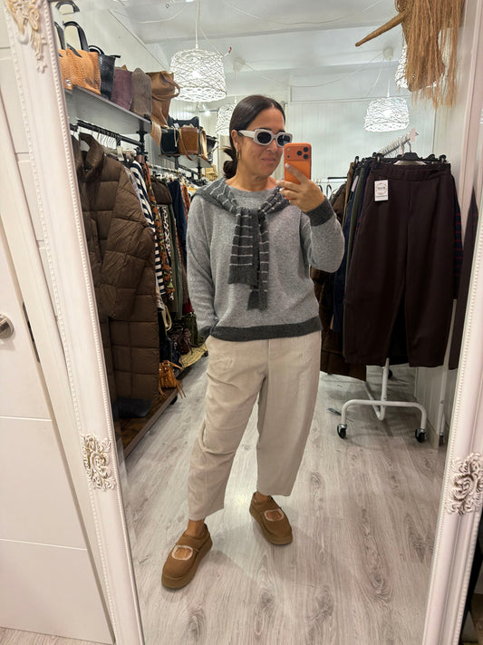 Jersei Carmina navy gris