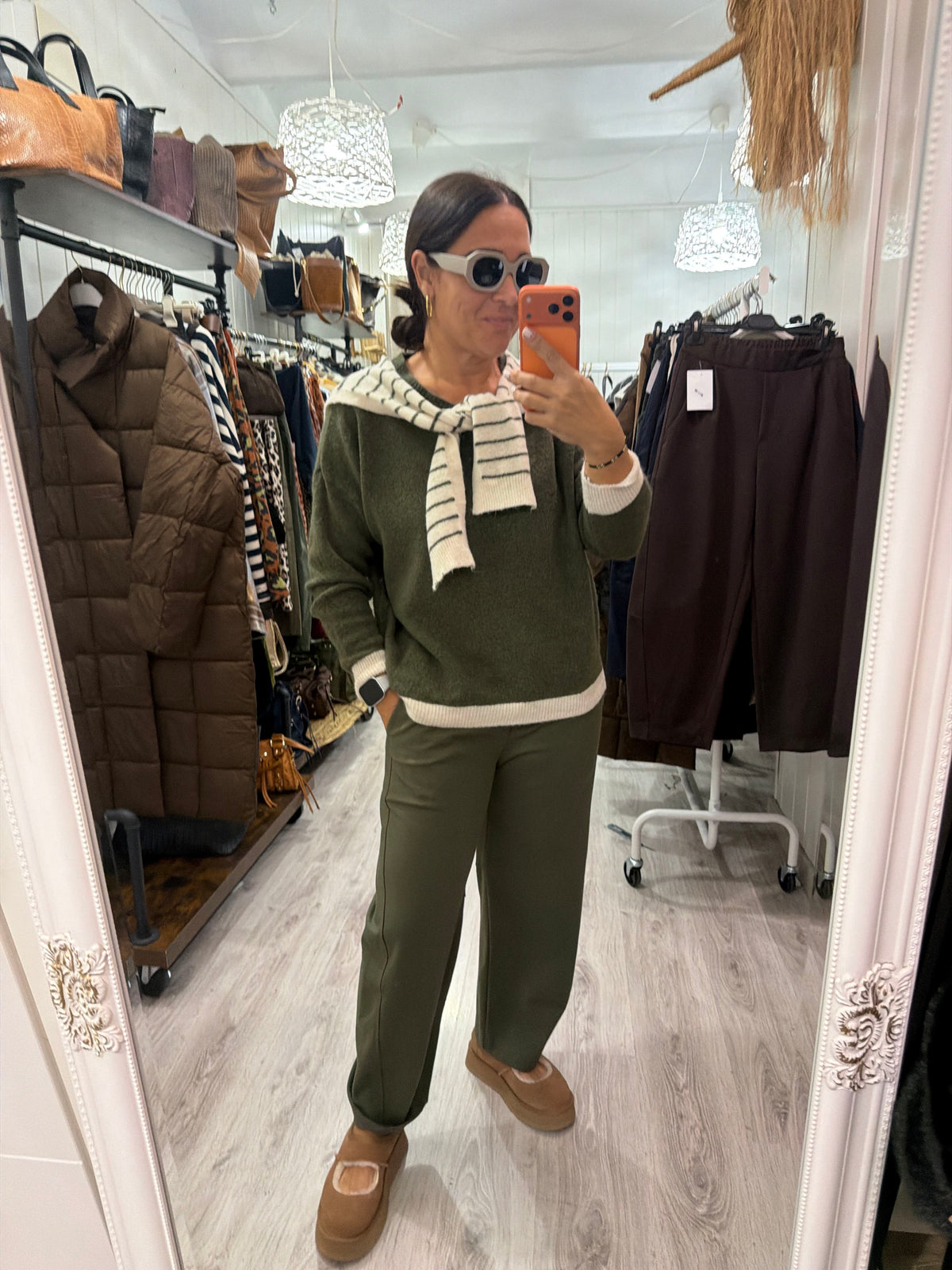 Pantalón Nagore punto milano otoño kaki
