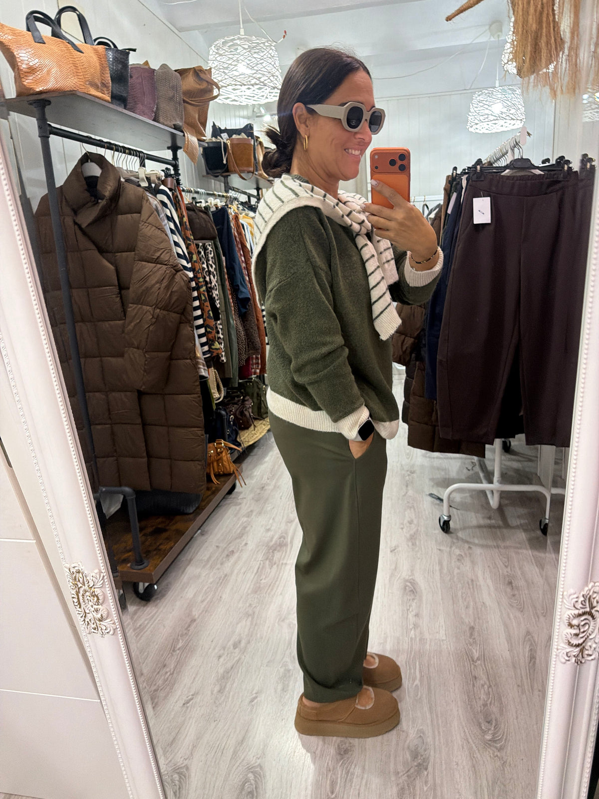 Pantalón Nagore punto milano otoño kaki