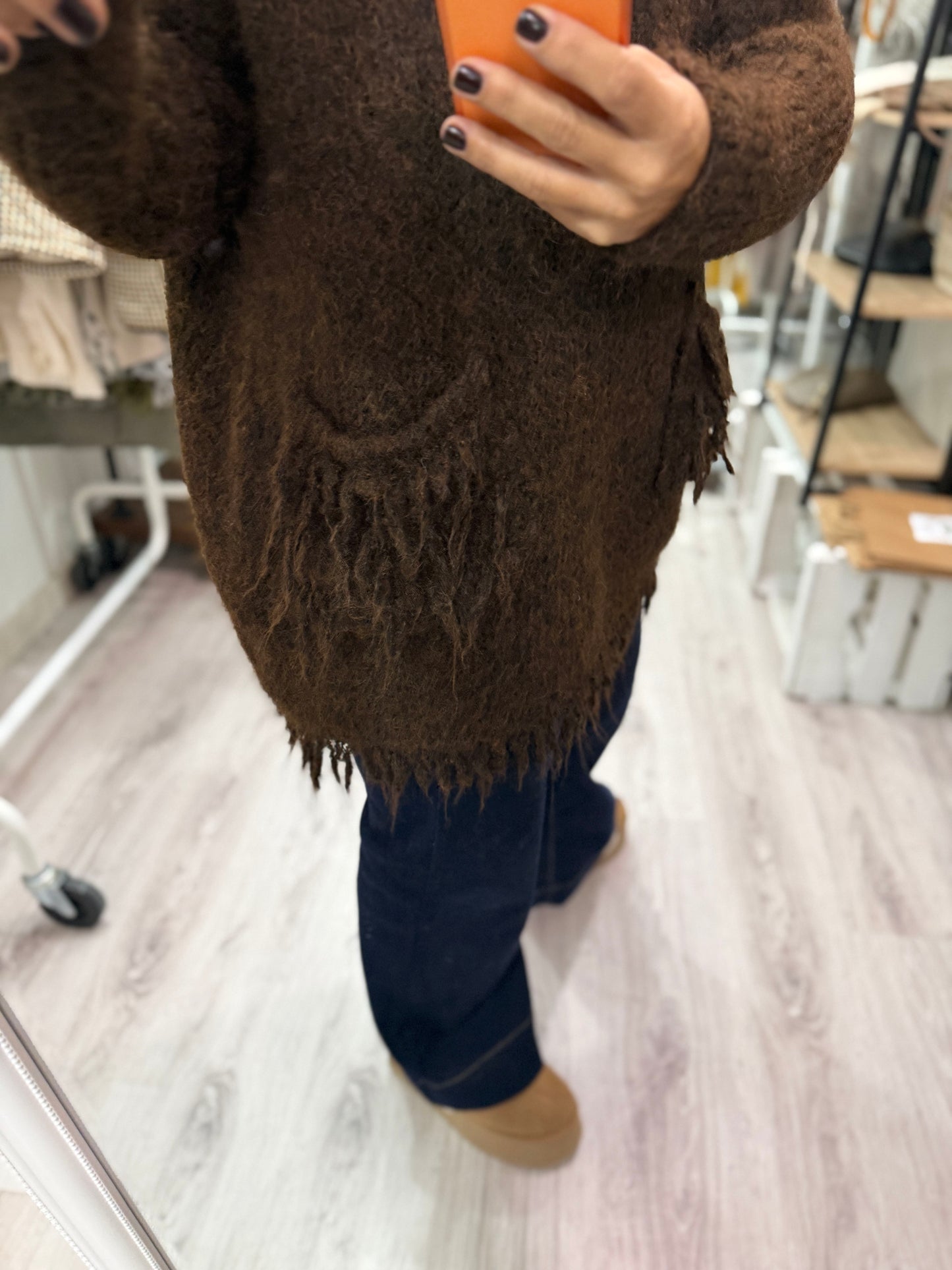 Jersei Pockets oversize chocolate