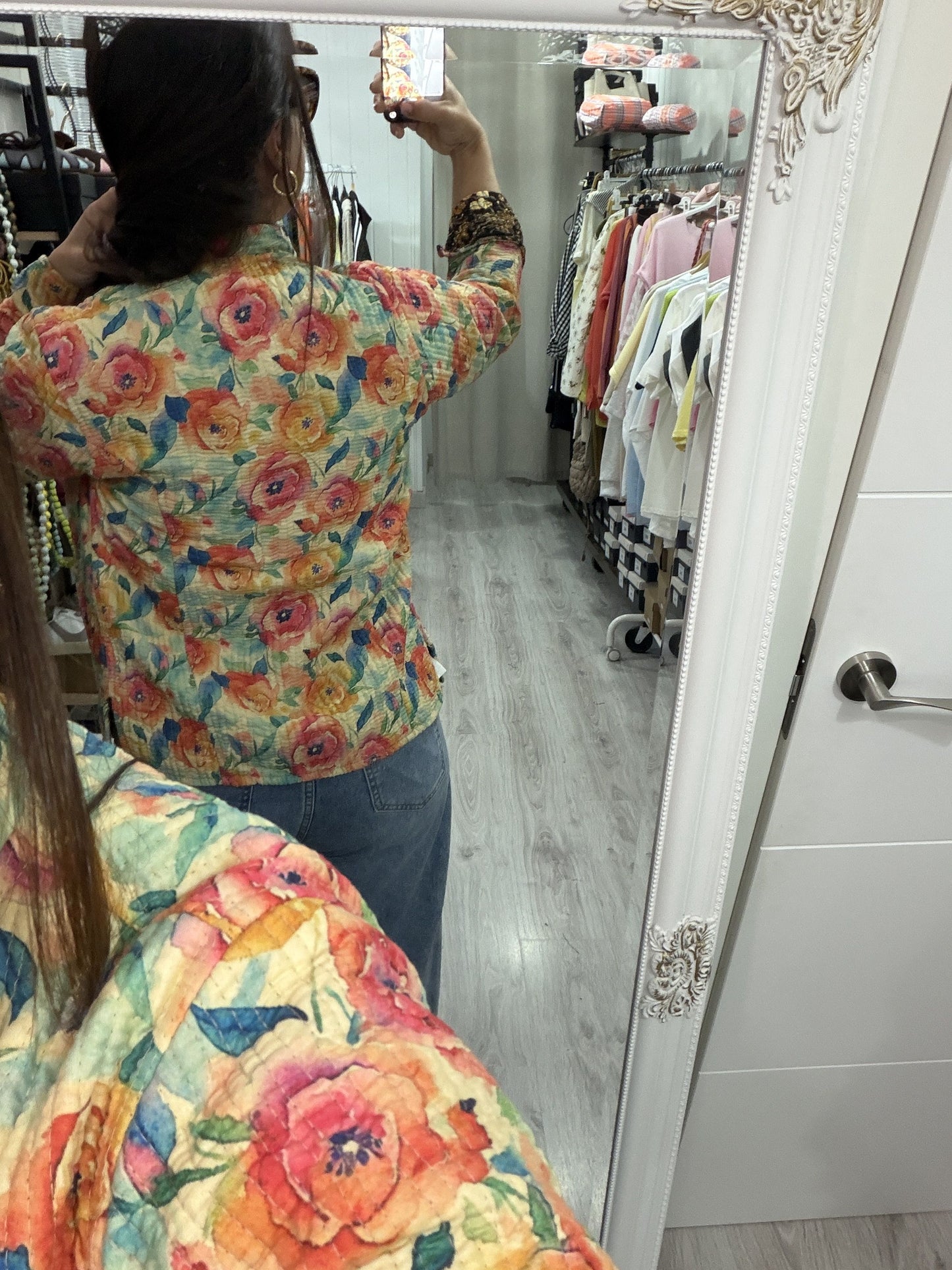Chaqueta India reversible amapolas