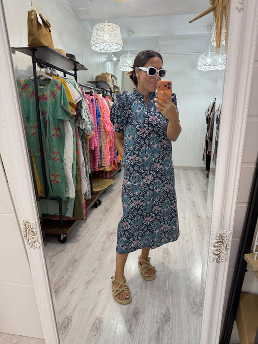 Vestido Idoia garzas azules