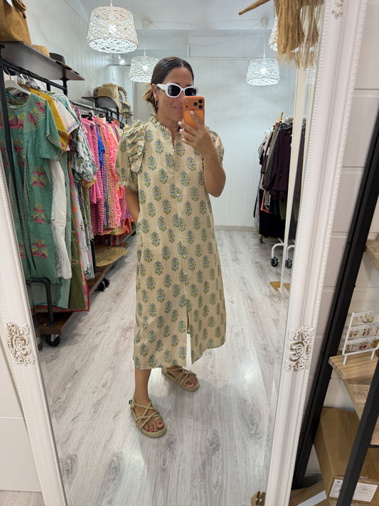 Vestido Idoia Camomila mostaza