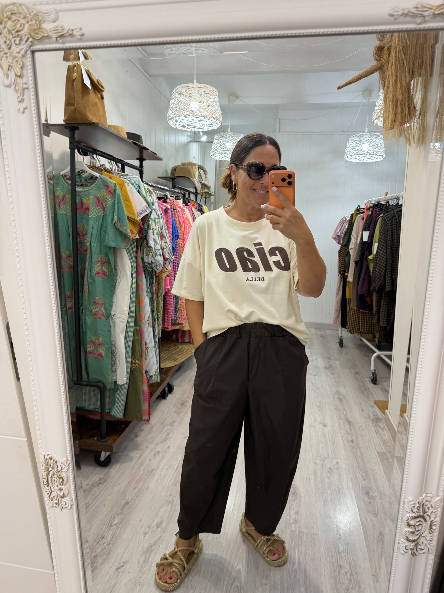 Sudadera Ciao Bella manga corta marfil